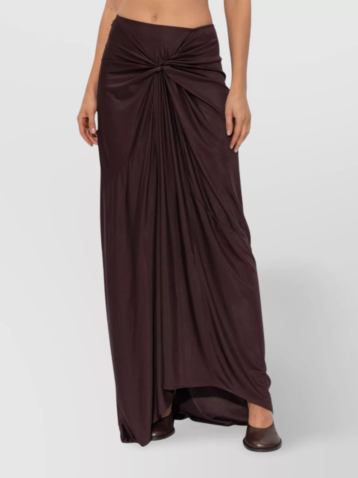 Dries Van Noten Midi Skirt With Asymmetric Hem And Twist Detail