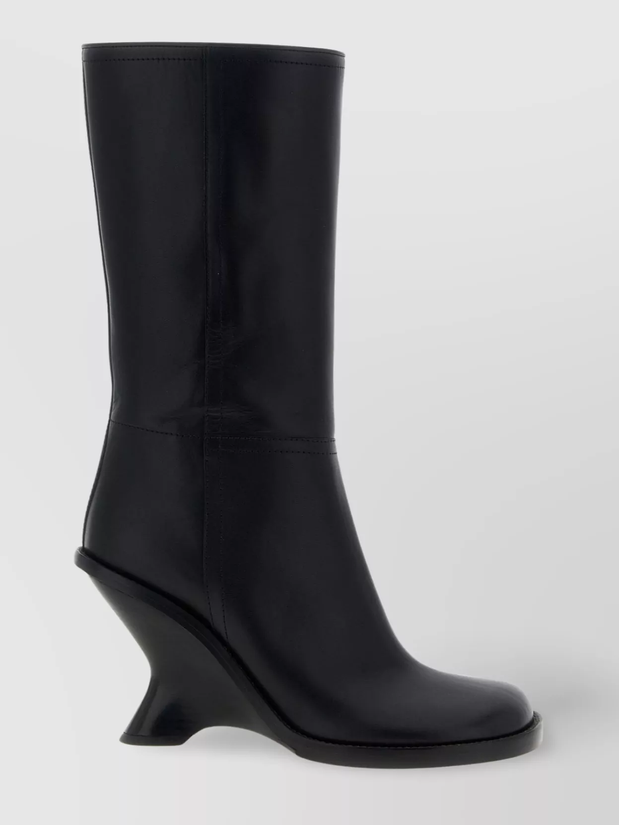 Dries Van Noten Curved Wedge Heel Knee-High Boots