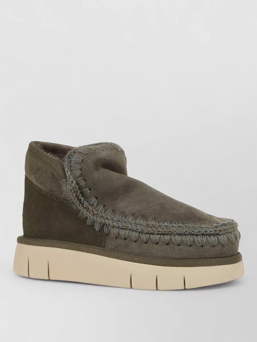 Mou sheepskin platform slippers