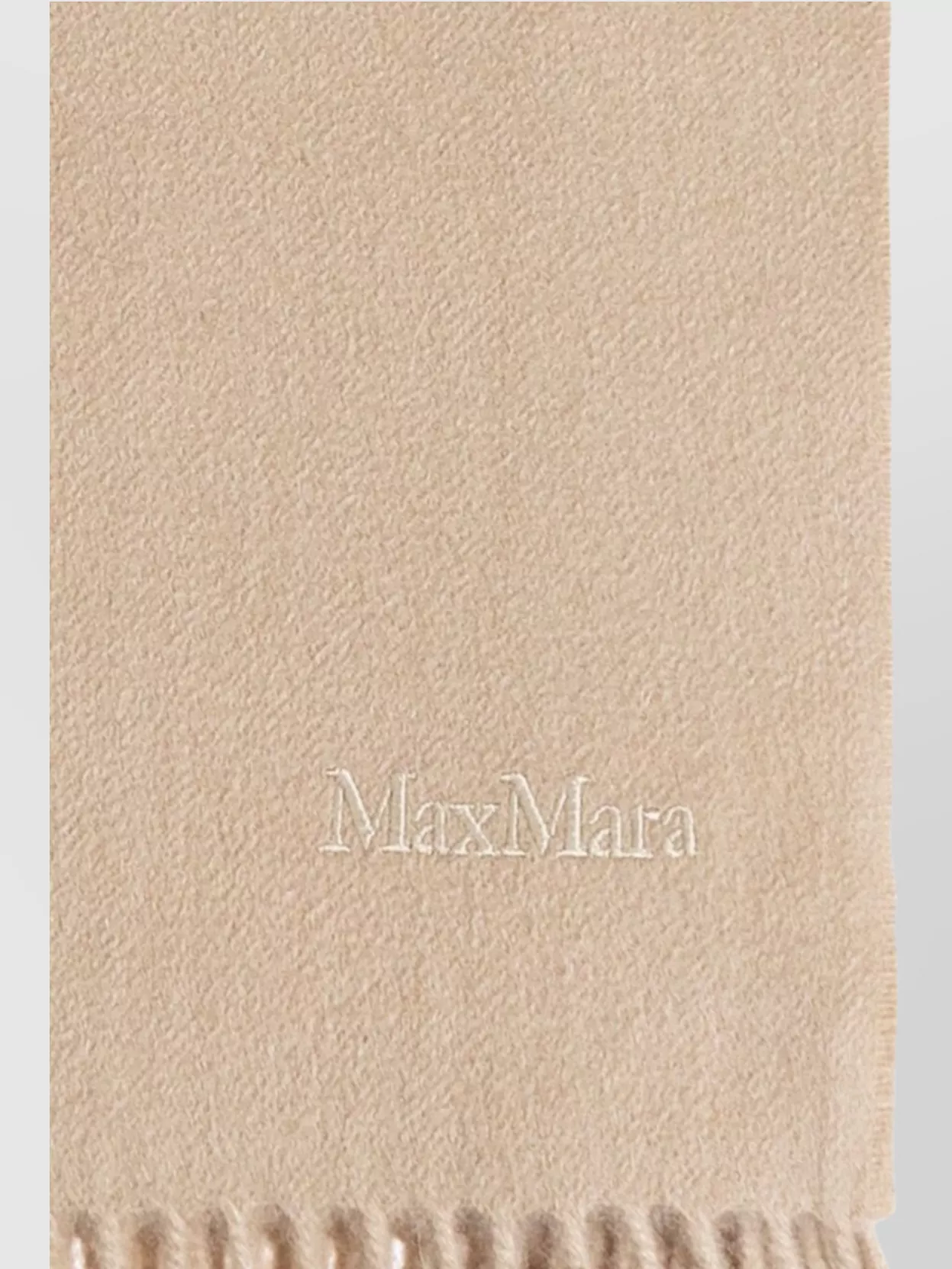 【送料&関税込】Max Mara Logo Embroidered Fringed Scarf Max Mara Logo embroidered fringe scarf | The Fashion Square