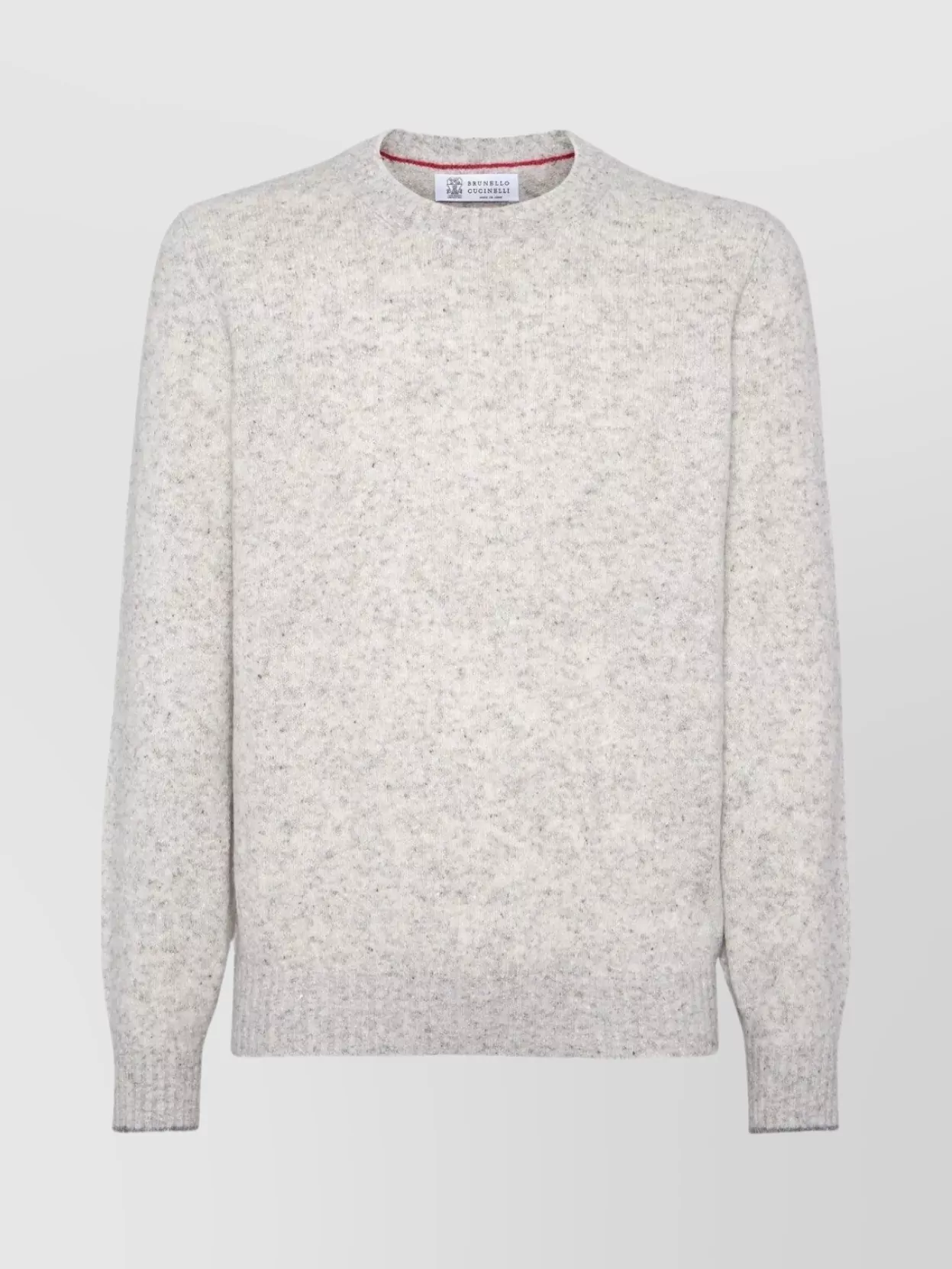 Brunello Cucinelli Irregular Coloration Flecked Alpaca Sweater Clothing In White