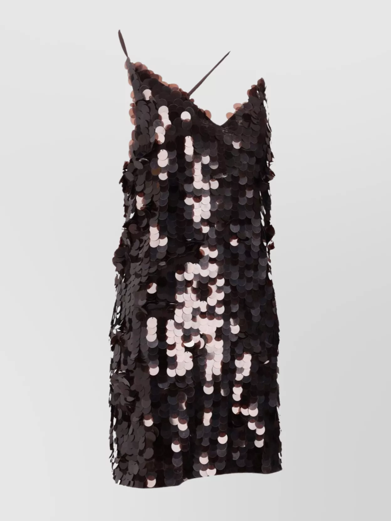 Parosh Backless Sequin Sleeveless Dress With Spaghetti Straps