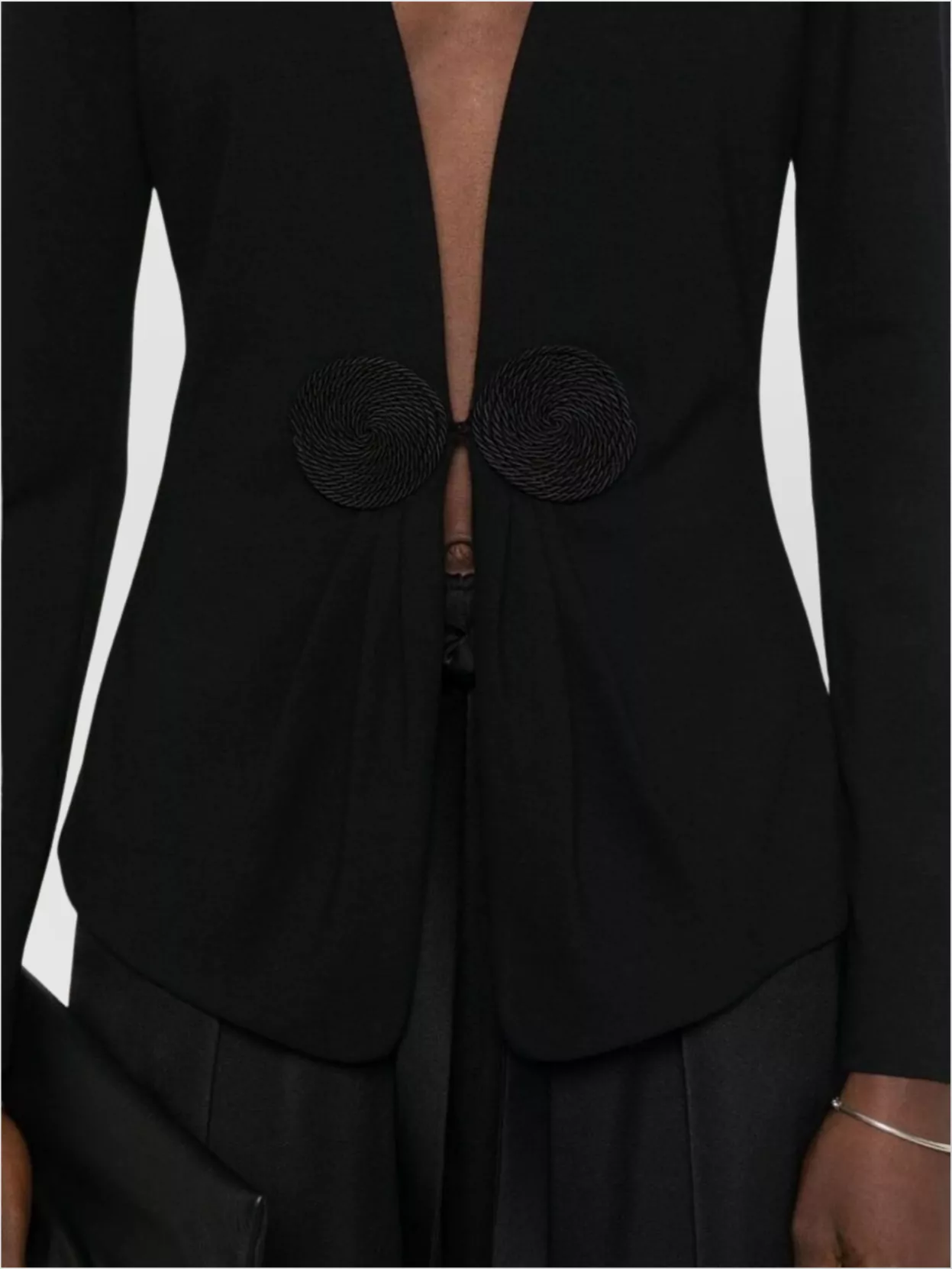 Emporio Armani Short Jacket With Appliqué Detail And Asymmetric Hem