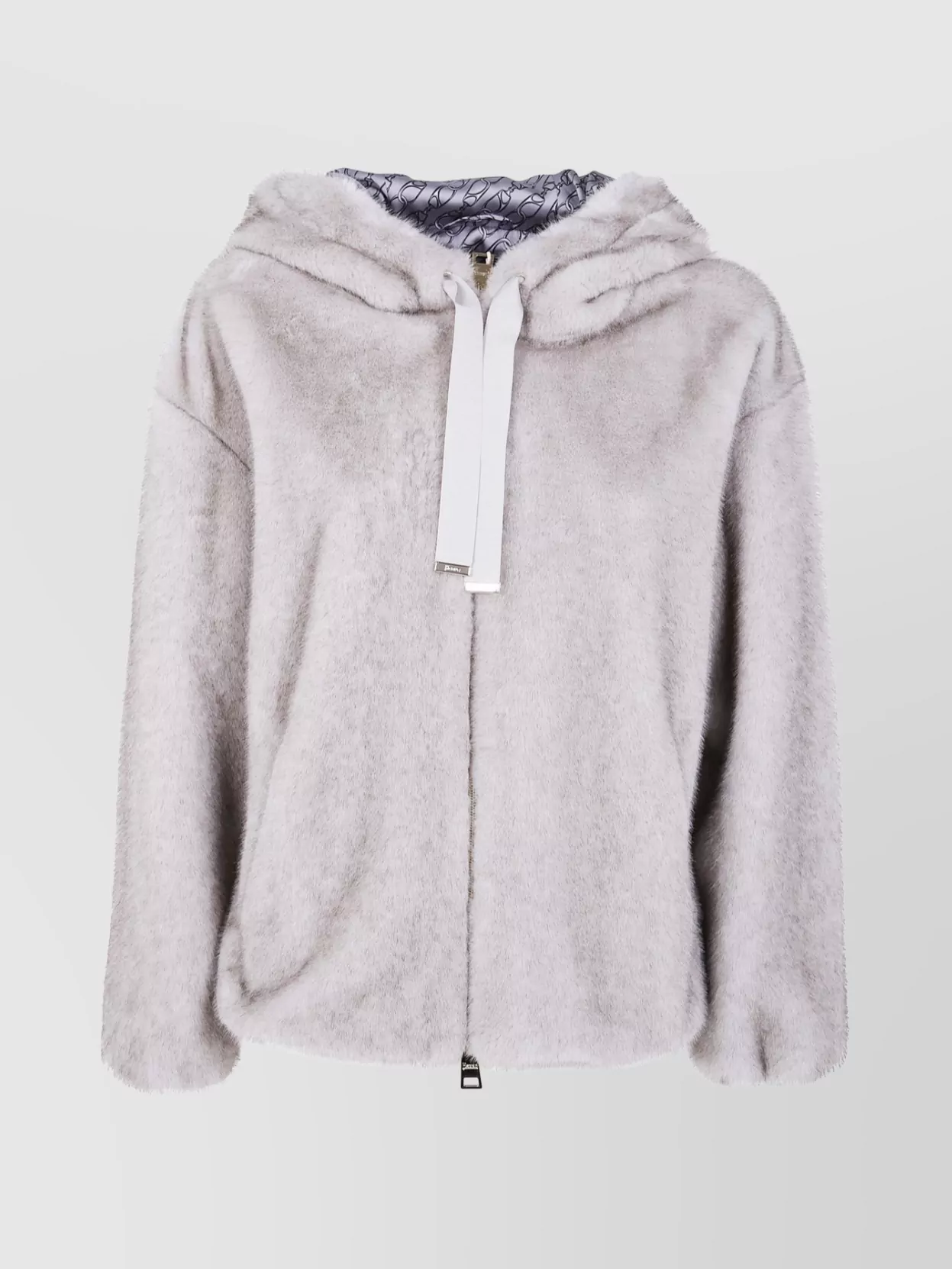 Herno Soft Faux Fur Hooded Bomber Jacket