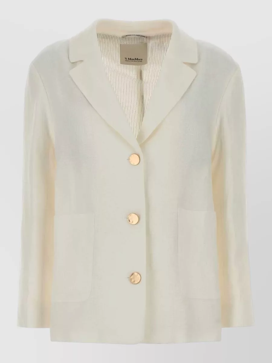 S Max Mara Linen Single-Breasted Blazer