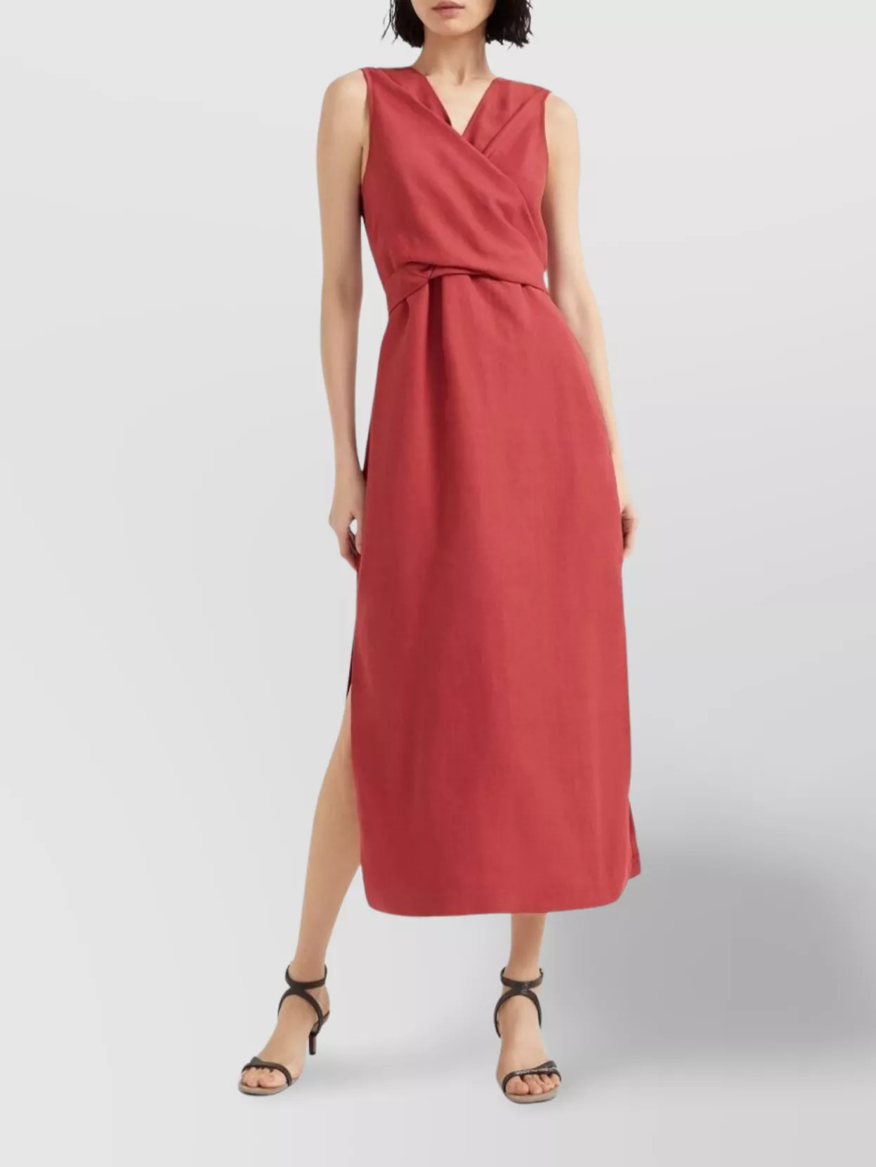 Brunello Cucinelli Linen Dress Wrap Effect