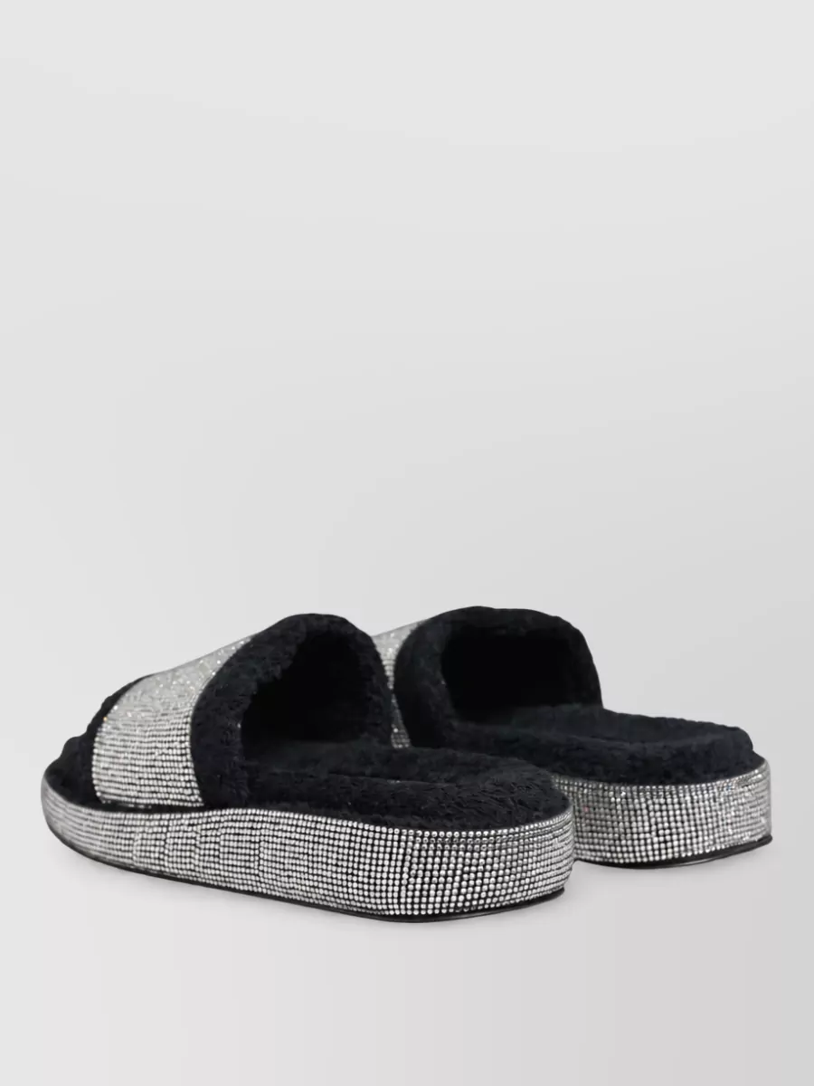 Dolce&Gabbana Crystal Embellished Platform Slippers