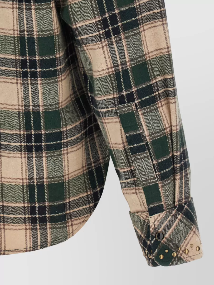 P.a.r.o.s.h. Cotton Checked Western Studded Shirt