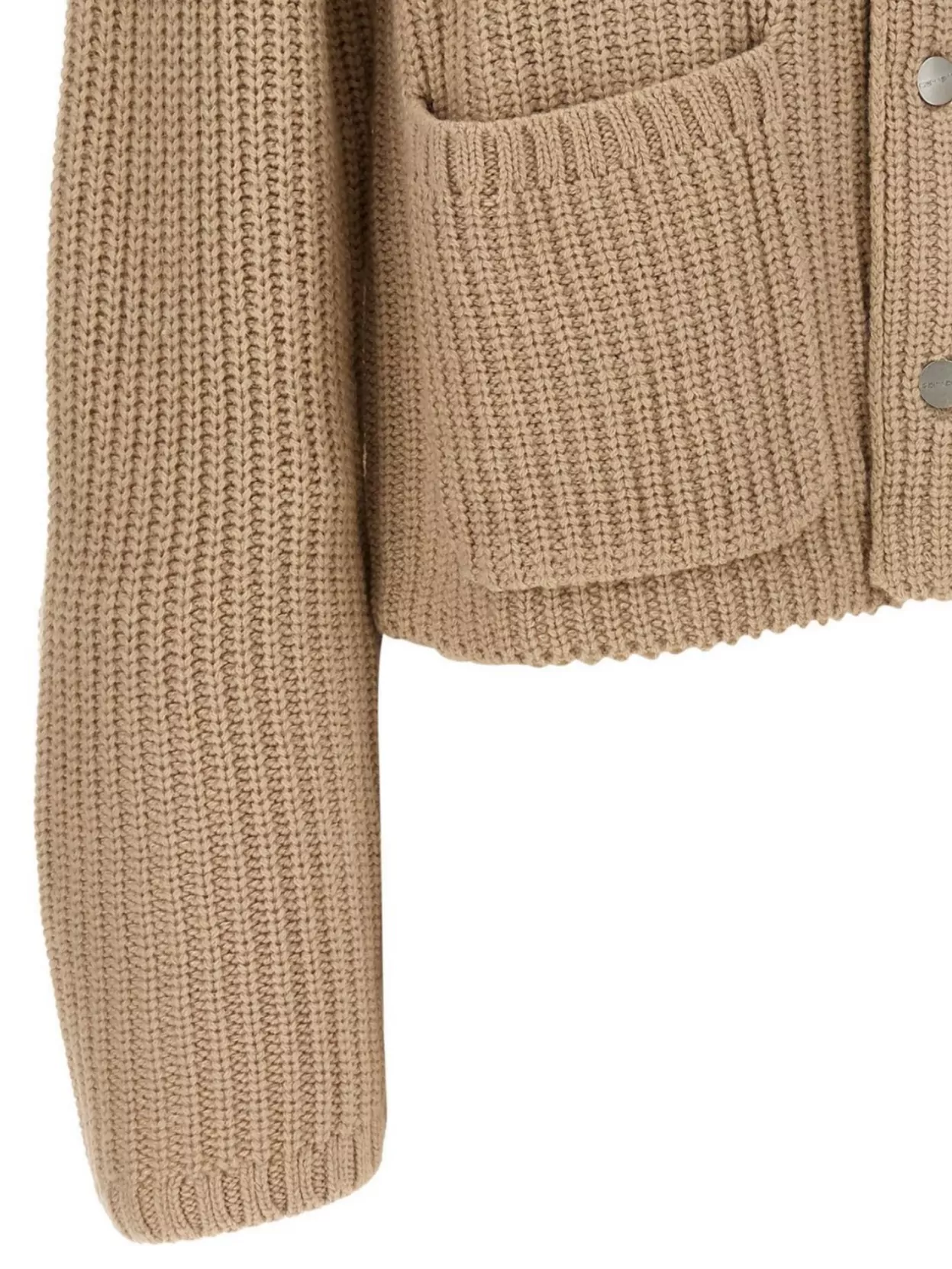 Carhartt Cardigan With Chest Pocket And Collared Design In Brown