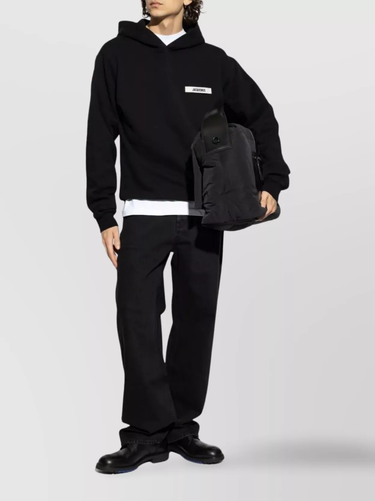 Jacquemus Men Le Hoodie Gros Grain Sweatshirt In Black