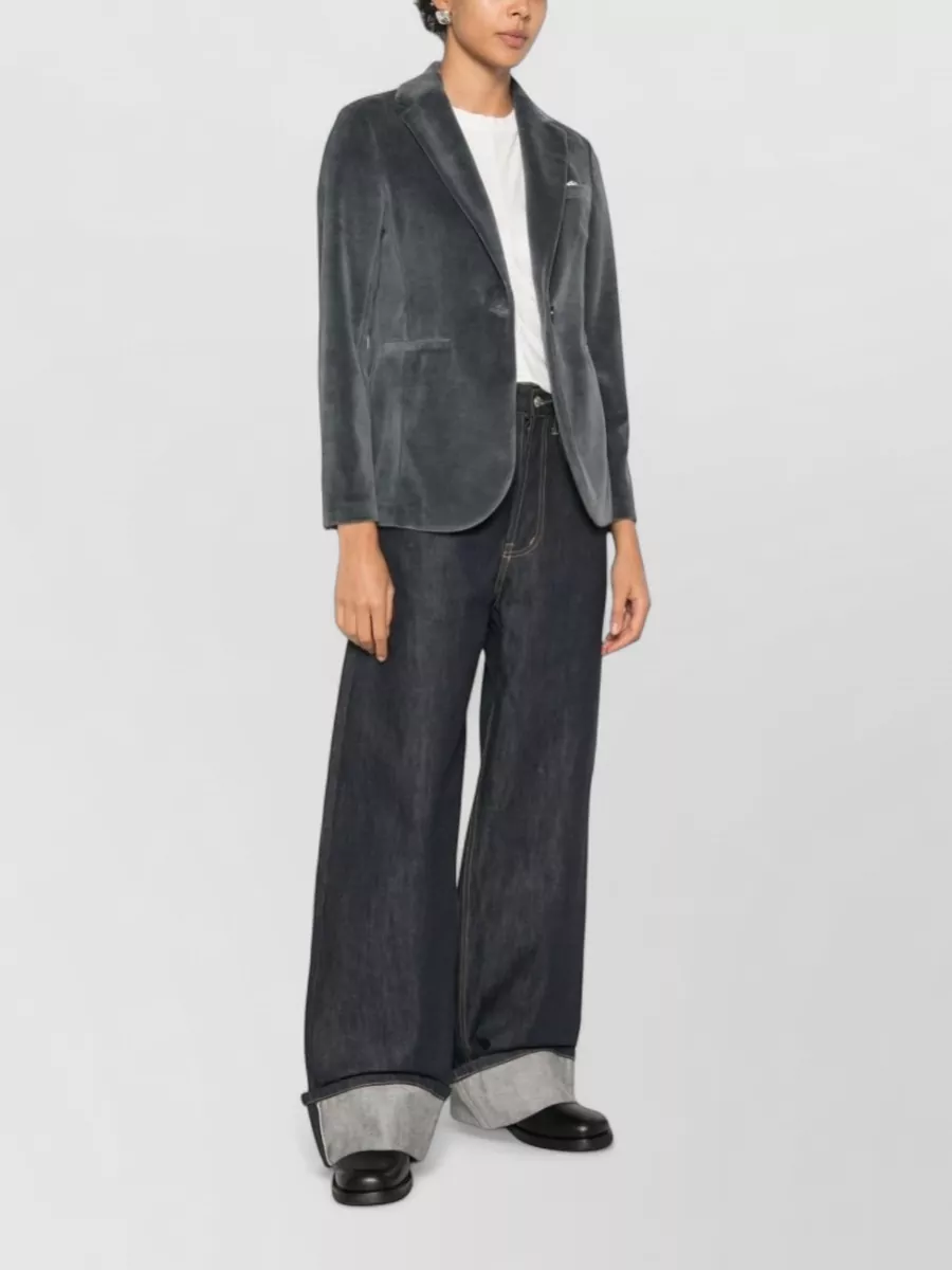 Circolo 1901 Velvet Single-Breasted Blazer
