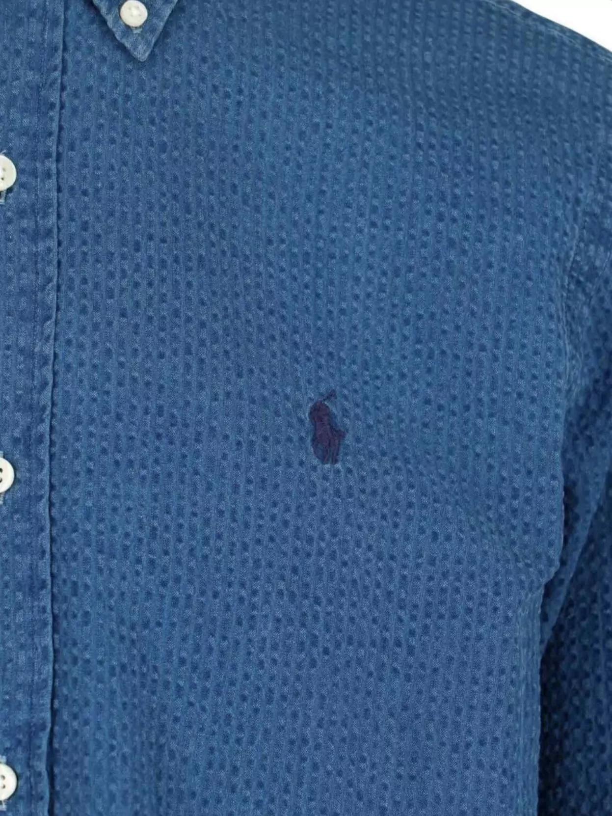 Polo Ralph Lauren Textured Fabric Button-Down Collar Long Sleeves Shirt
