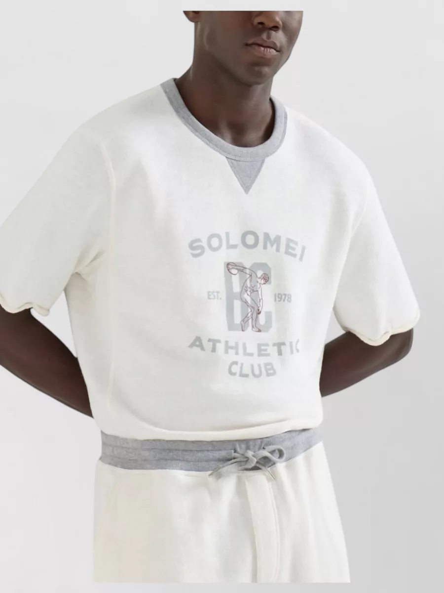 Brunello Cucinelli Cotton Linen Short-Sleeve Logo-Print T-Shirt
