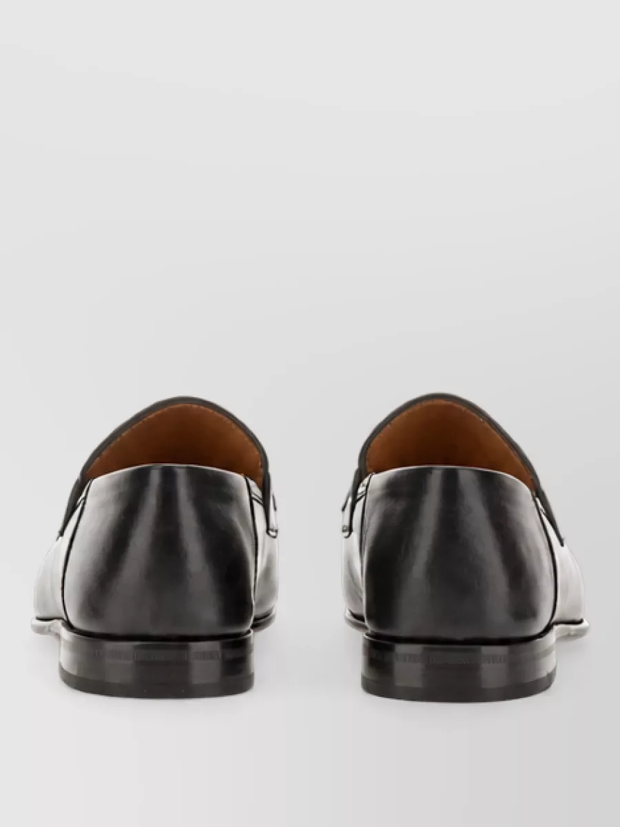 Ferragamo Leather Moccasin Mules