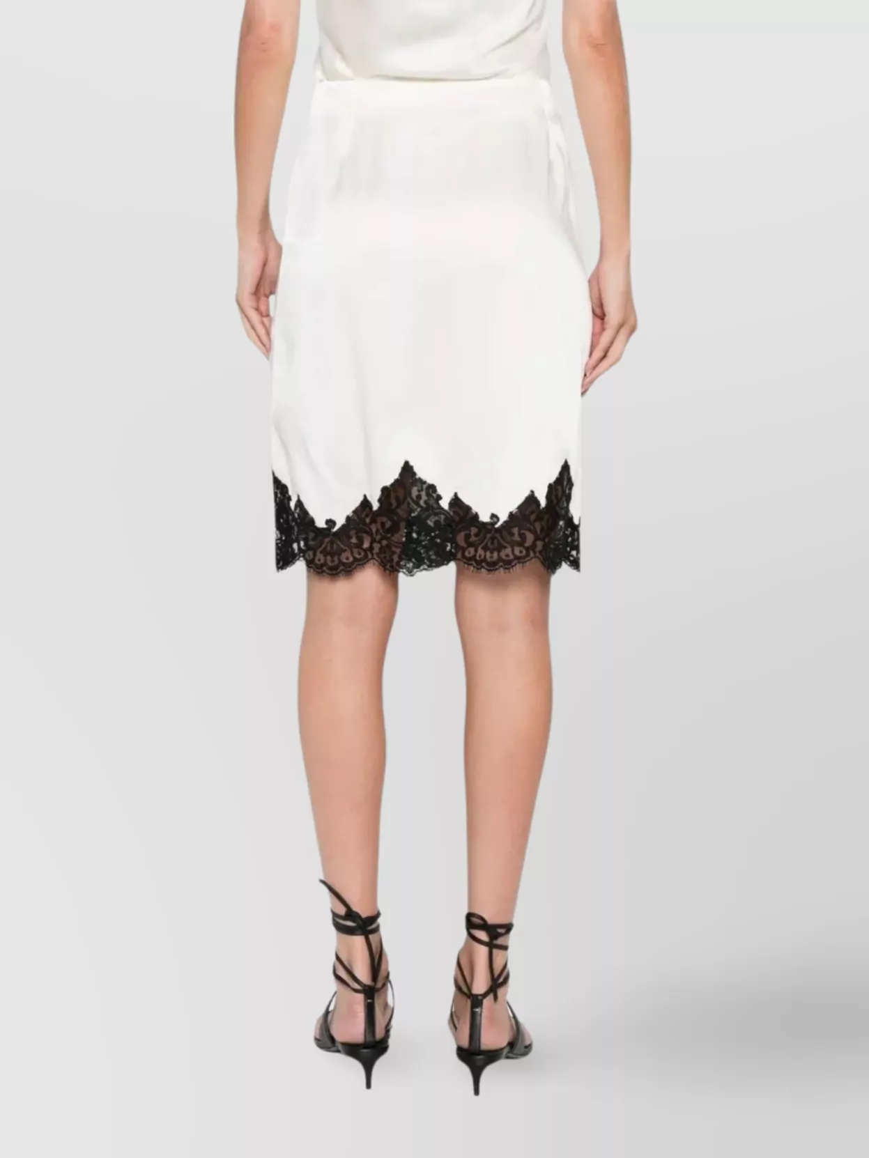 Stella Mccartney Satin Lace Skirt A-Line Silhouette