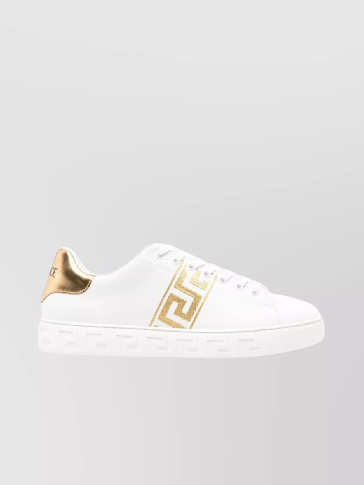 Shop Versace Luxe Leather Low Top Sneakers