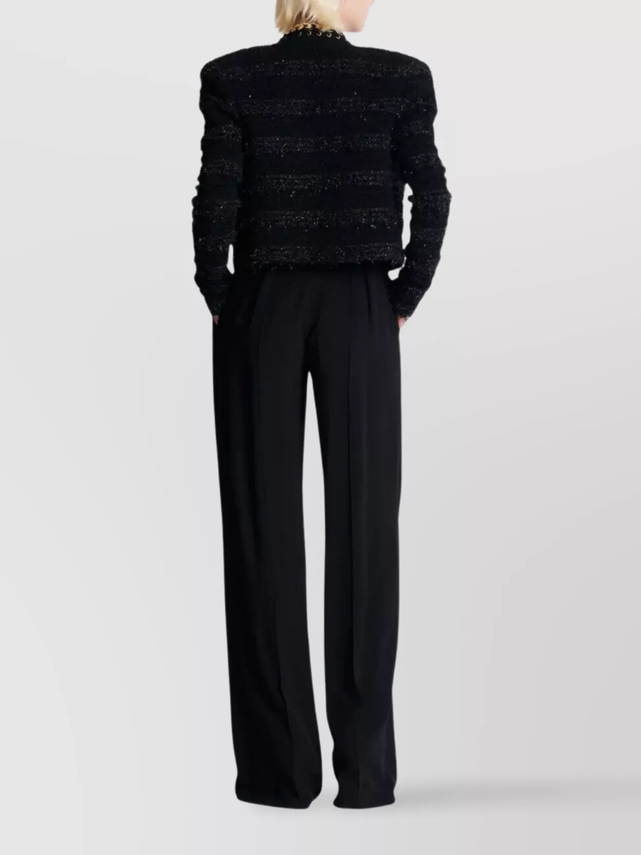 Balmain Tweed Jacket Featuring Chain Accents