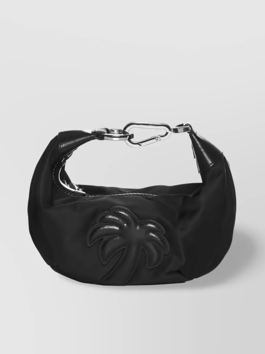 Shop Palm Angels Palm Compact Hobo Handbag In Black