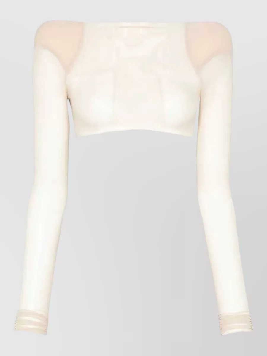 Rick Owens Sheer Boat Neck Long Sleeve Top