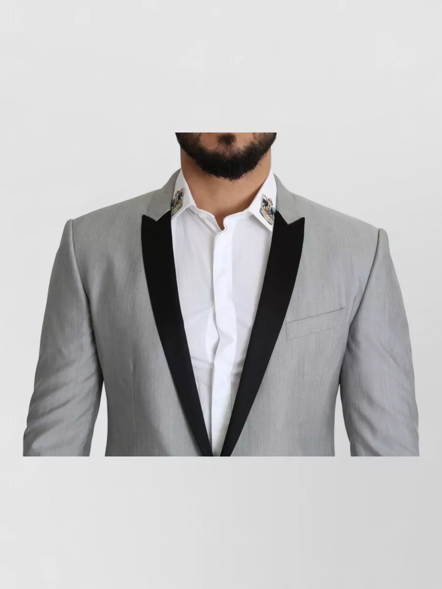 Dolce&Gabbana Virgin Wool Silk Single-Breasted Blazer