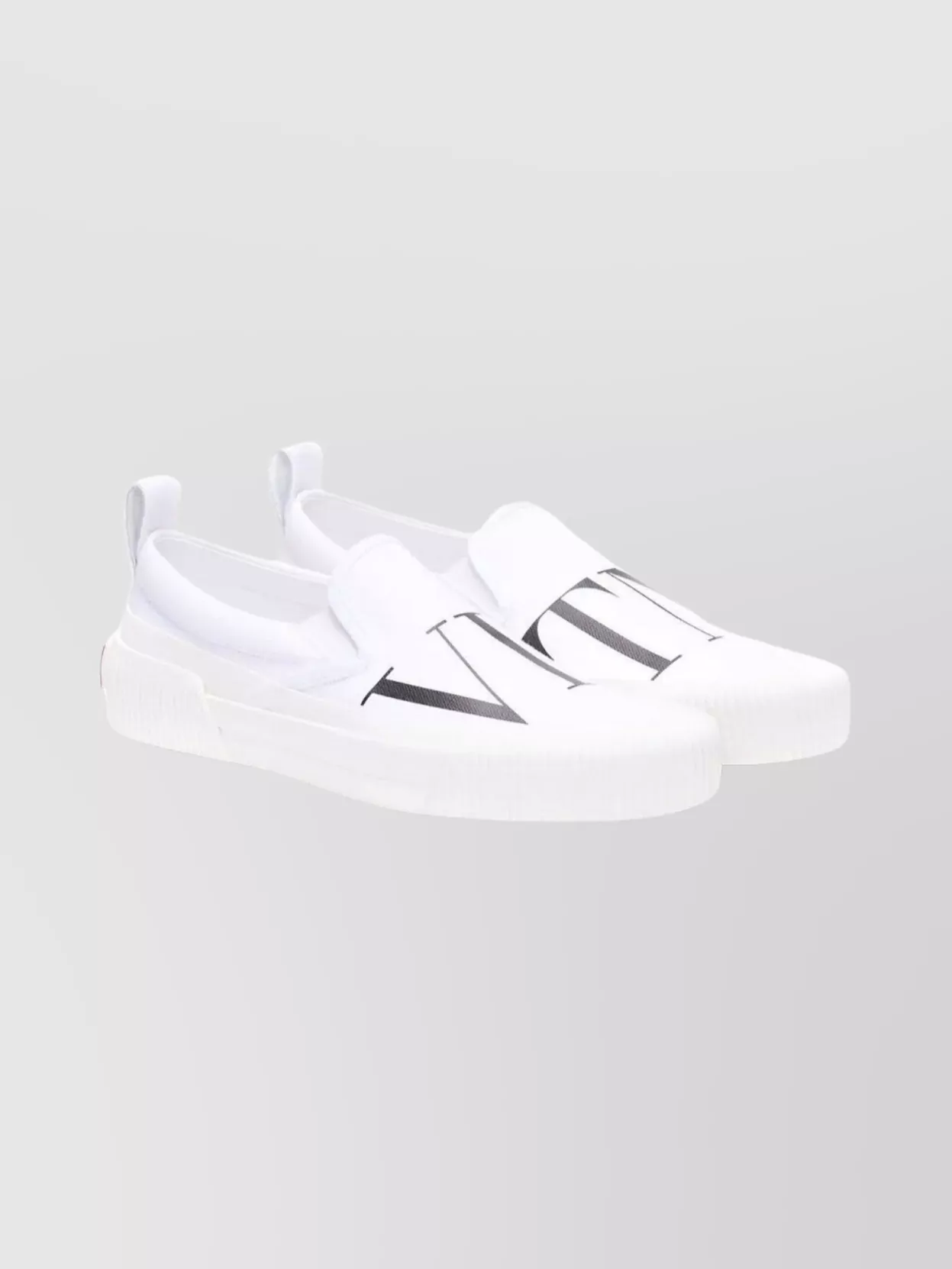 Valentino Modern Sneakers With Pull Tab And Round Toe In White