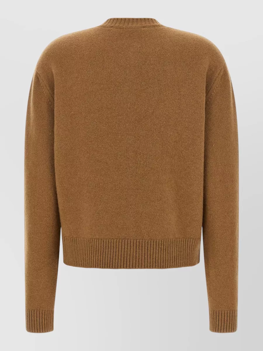 Róhe Cashmere Wool Ribbed Crewneck Cardigan