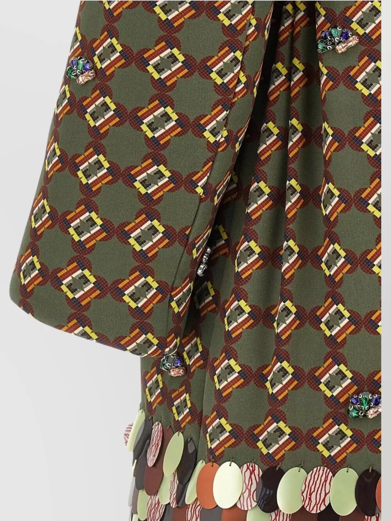 Dries Van Noten Sequined Coat Belted Waist