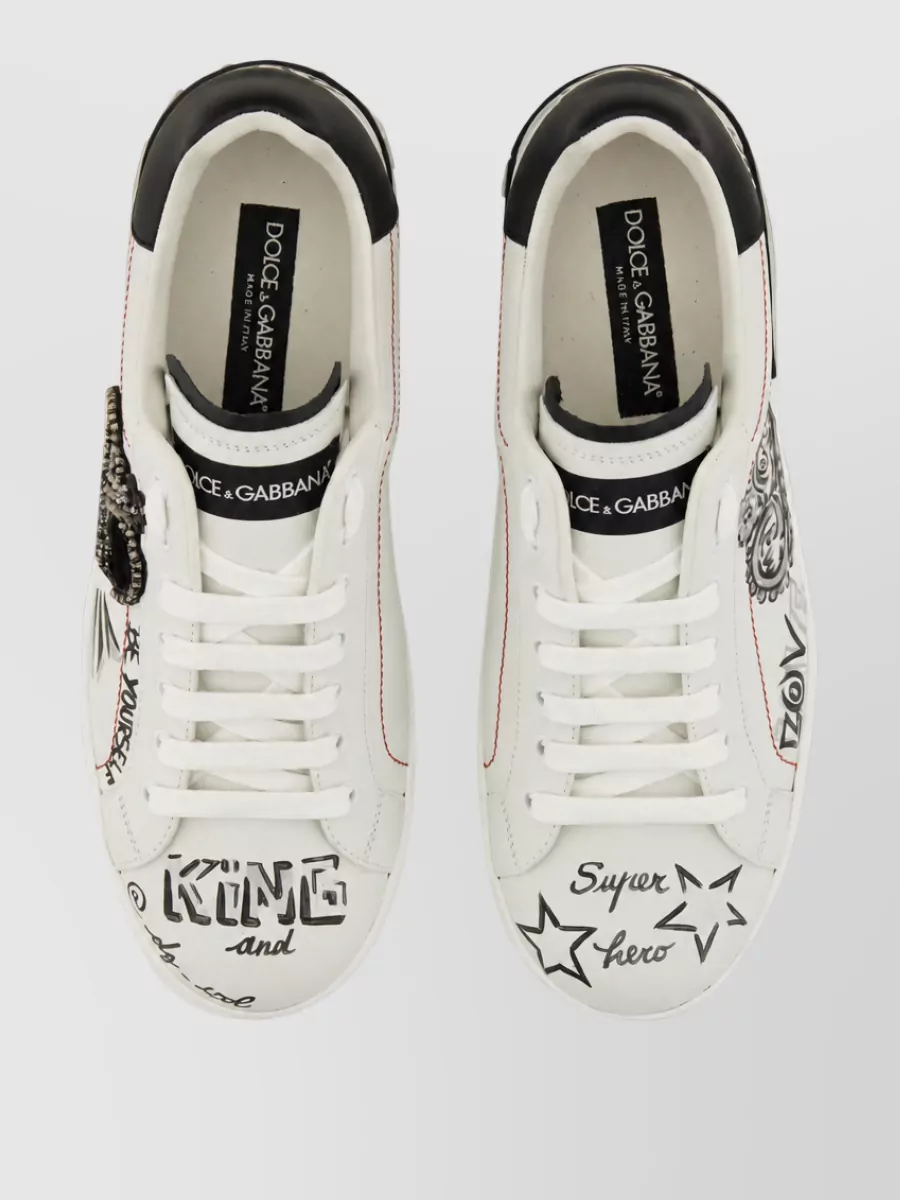 Dolce&Gabbana Leather Portofino Low-Top Sneakers