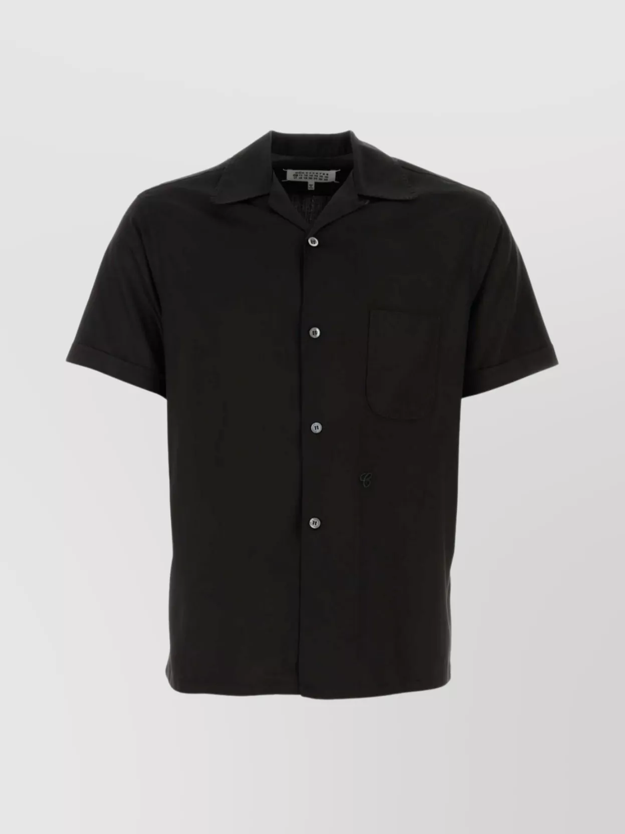 Shop Maison Margiela Viscose Shirt With Chest Pocket And Short Sleeves
