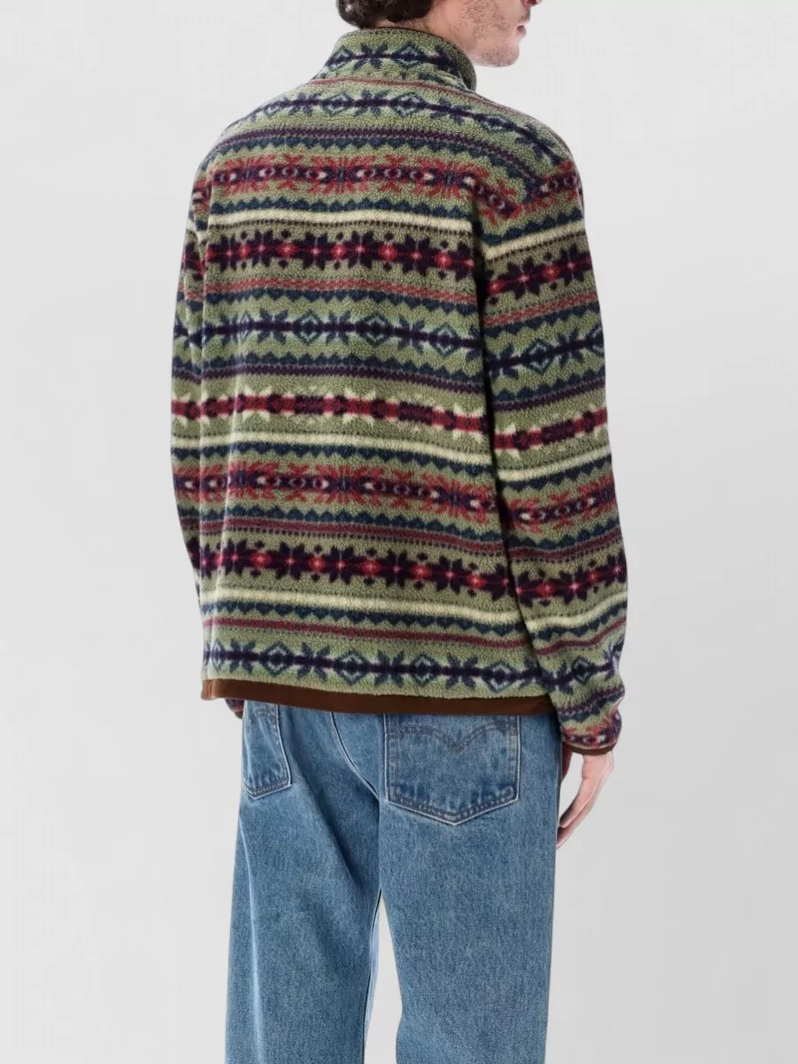 Polo Ralph Lauren Patterned Fleece Stand Collar Pullover