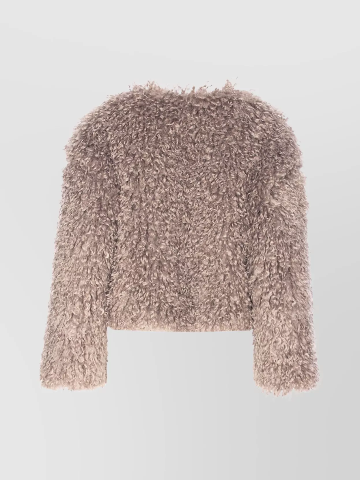 Tagliatore Cropped Textured Coat With Fluffy Faux Fur Exterior In Brown