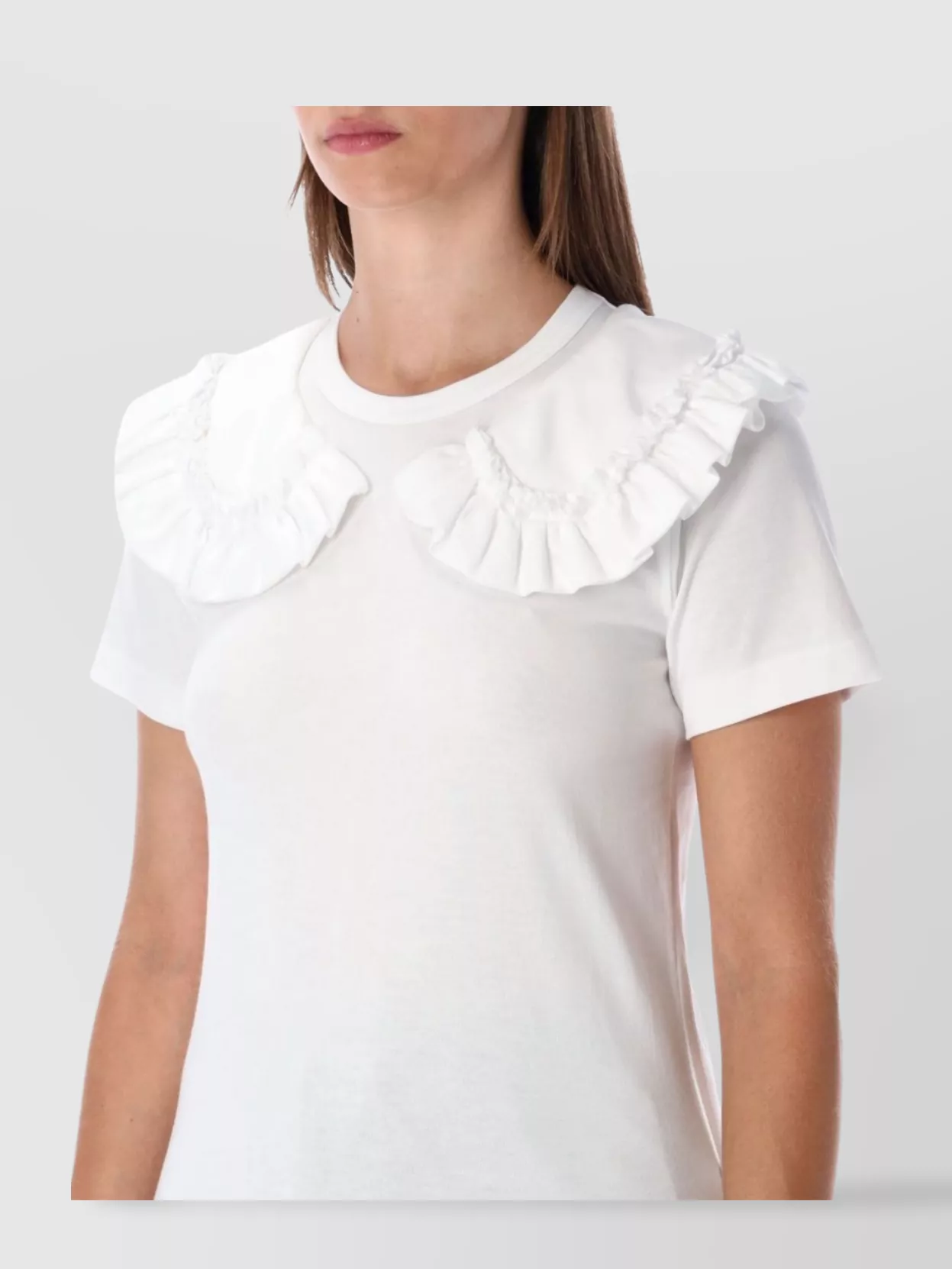 Comme Des Garçons Romantic Ruffle Collar Short Sleeve Top
