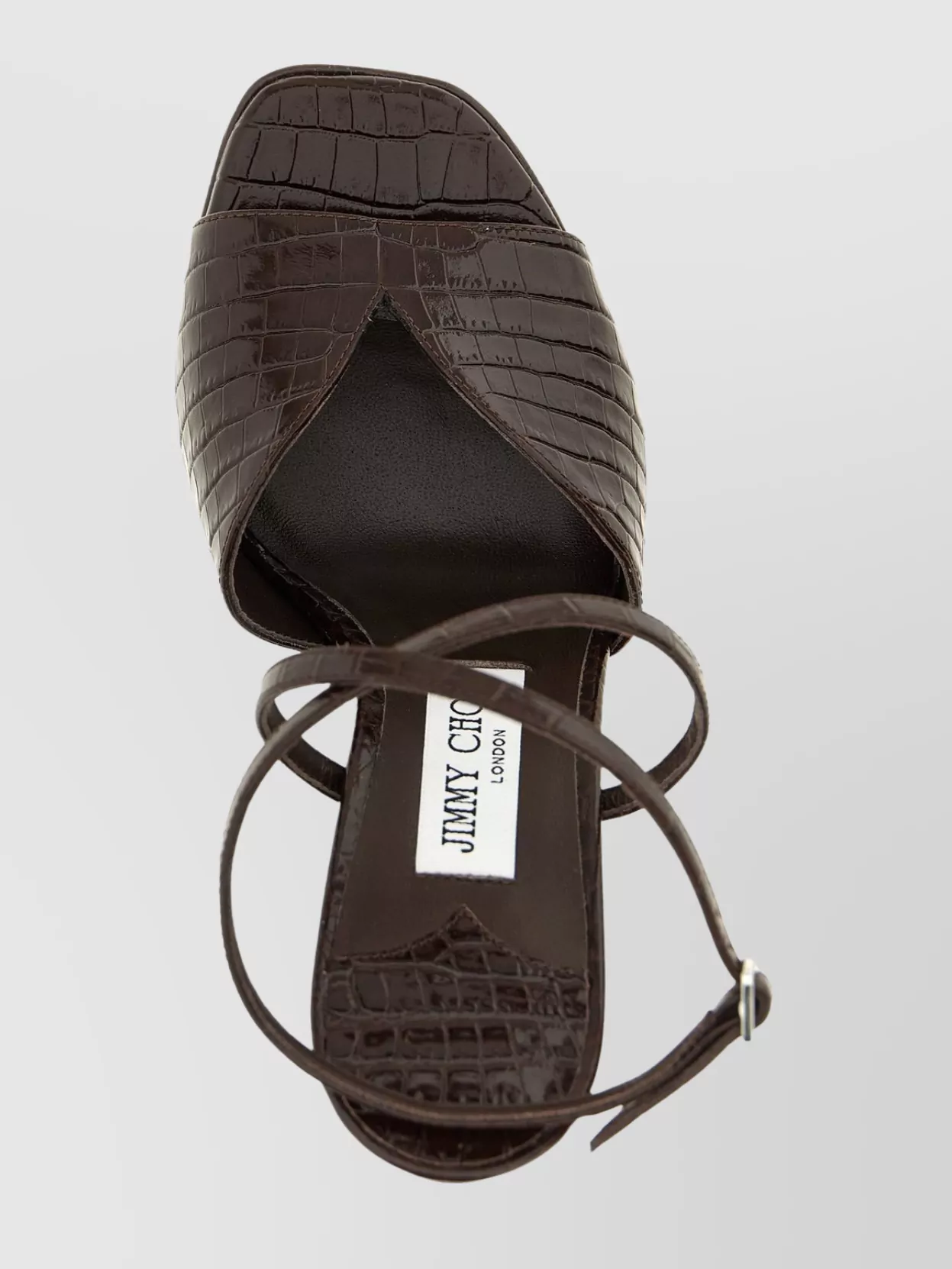 Jimmy Choo 'Karli' Croc-Embossed Leather Platform Sandals