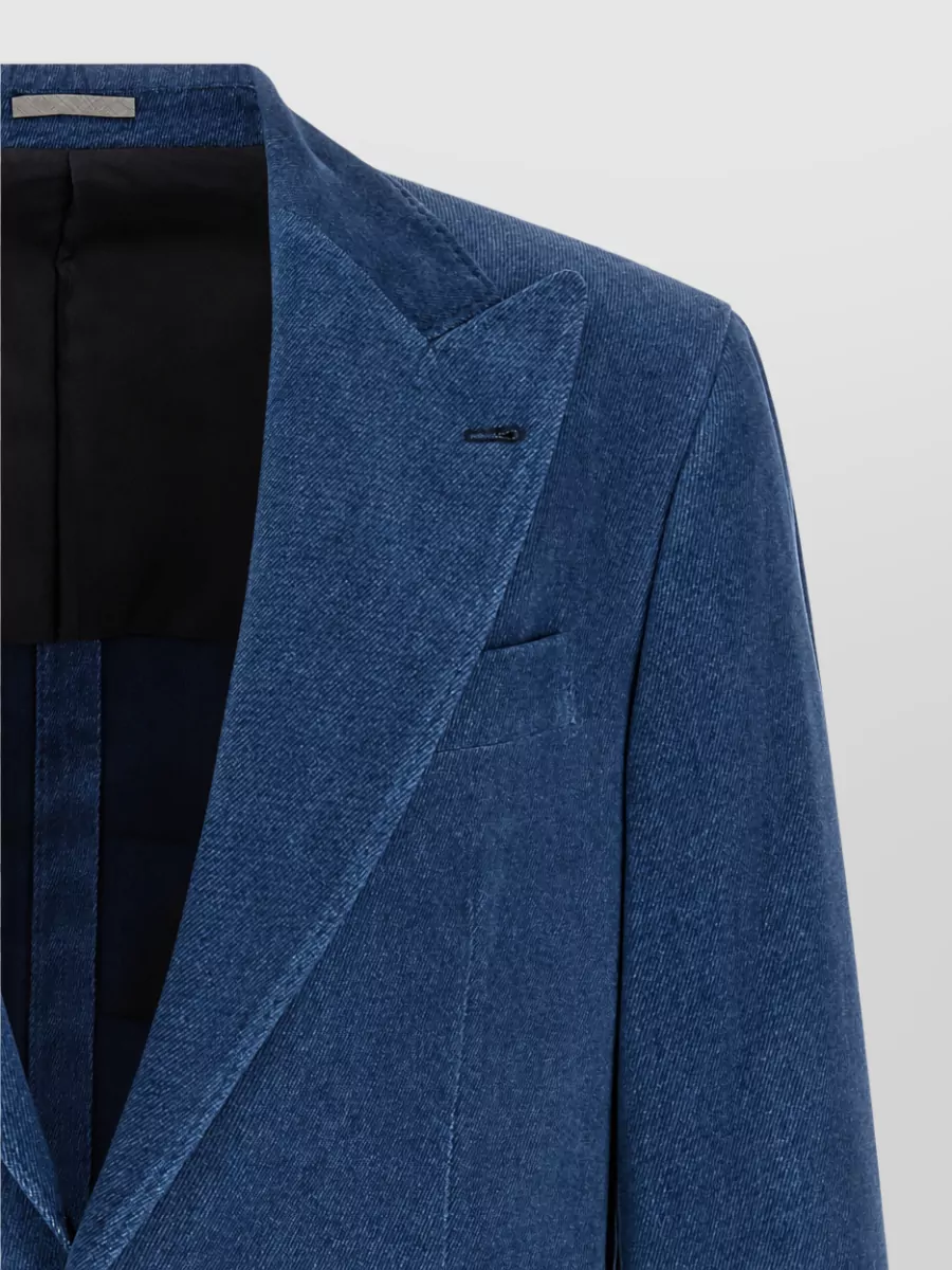 Brunello Cucinelli Cotton Velvet Single Breasted Blazer