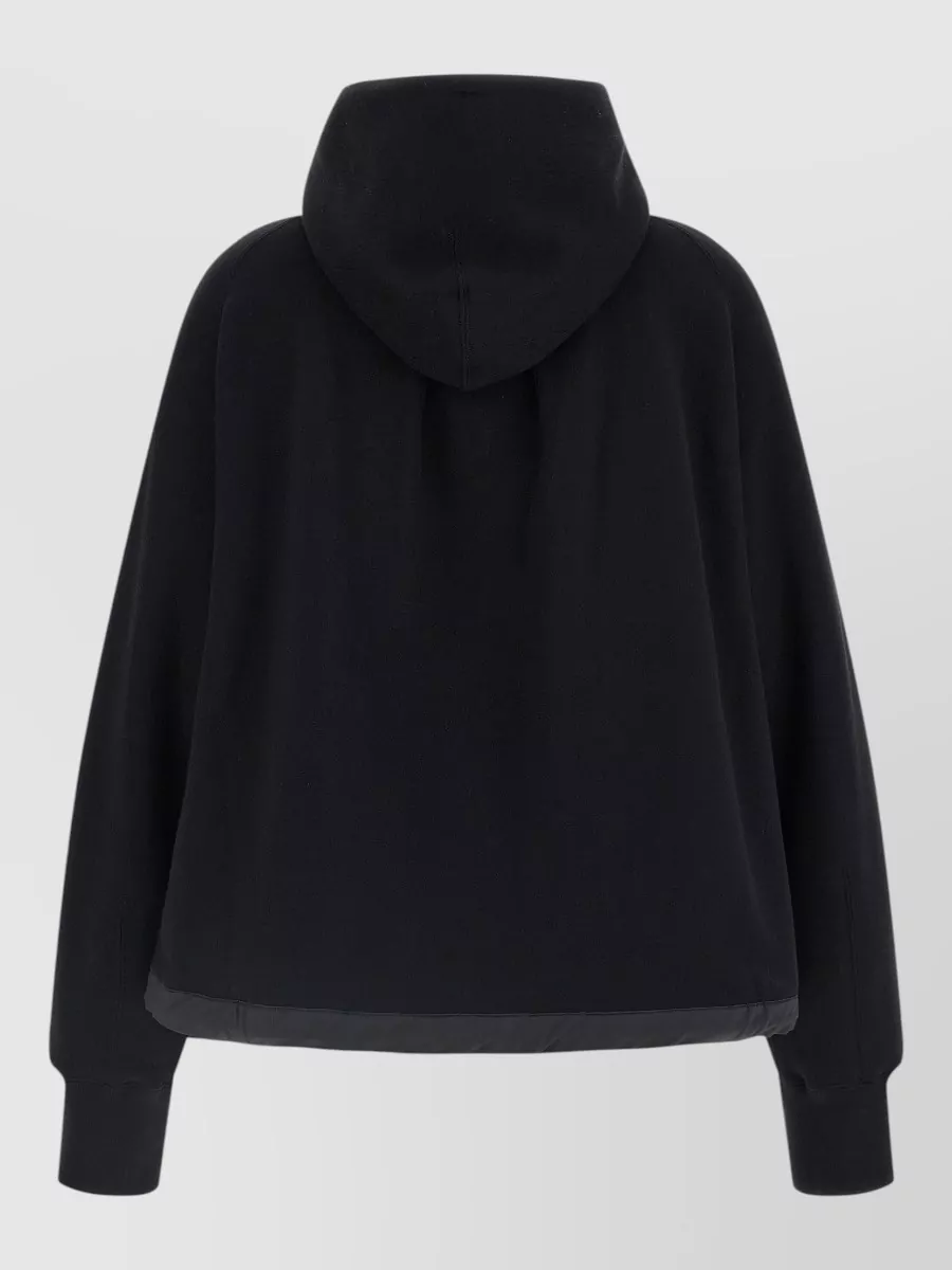 Sacai Ribbed Cotton Zip Hoodie