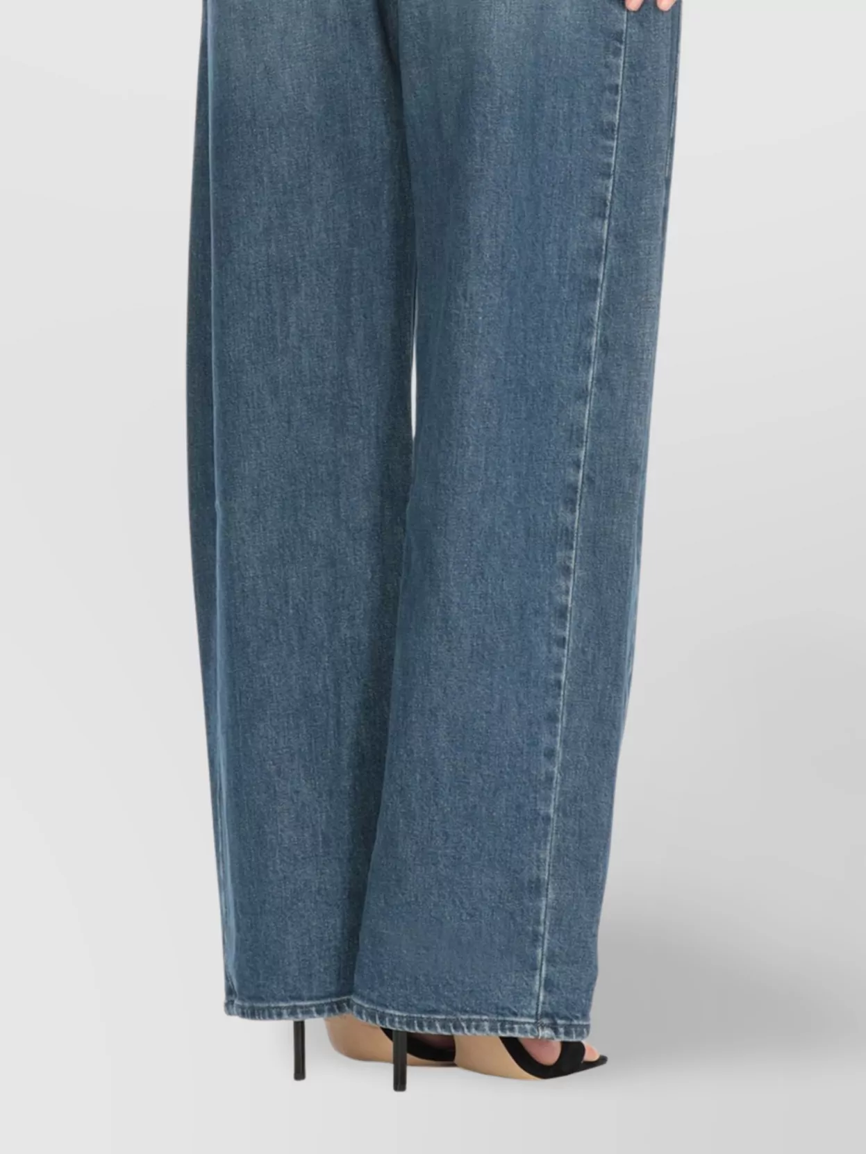 Mother Wide-leg Trousers Faded Wash In Blue