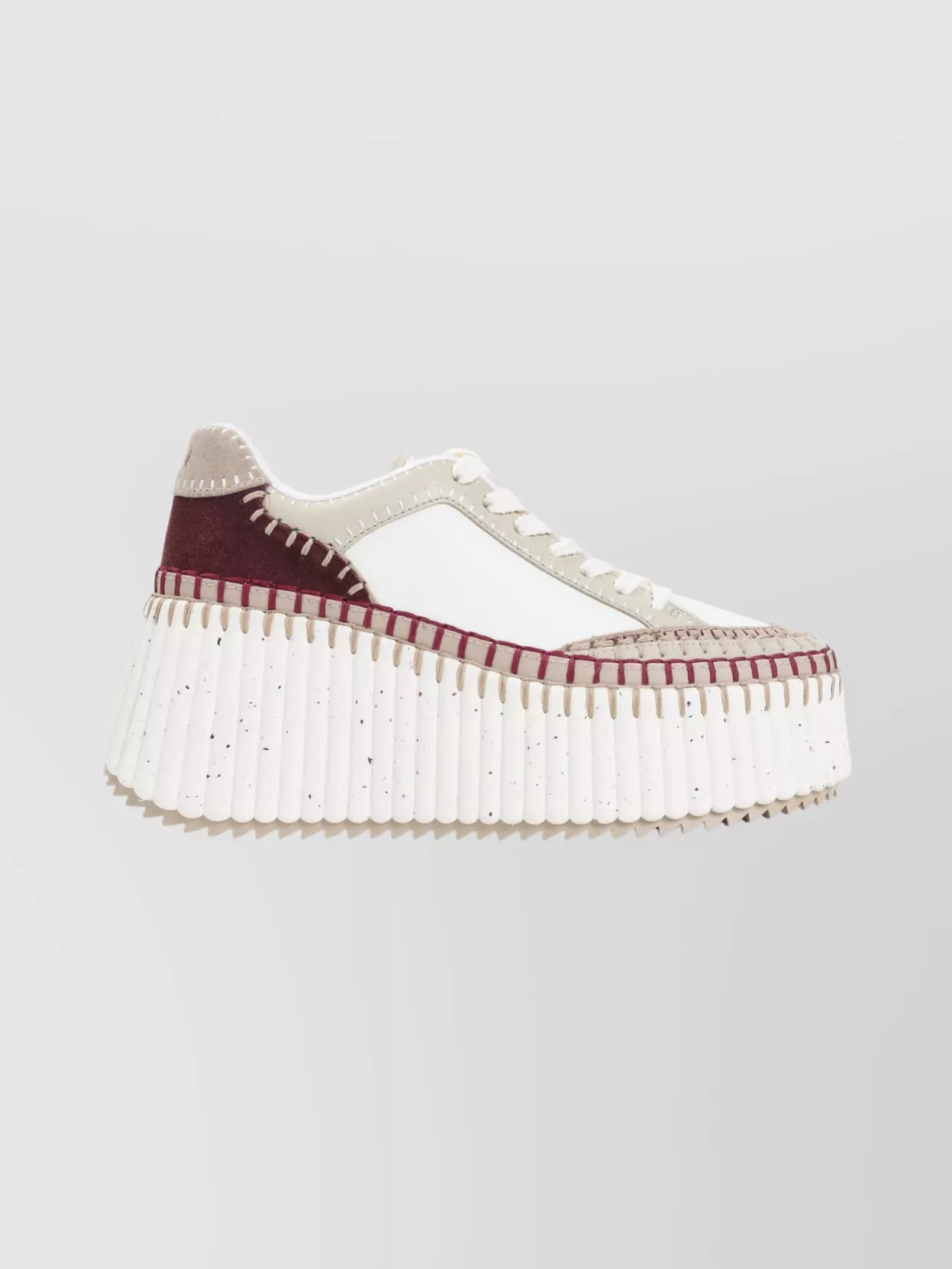 Chloé Nama Platform Sneakers Multicolor Panels In White
