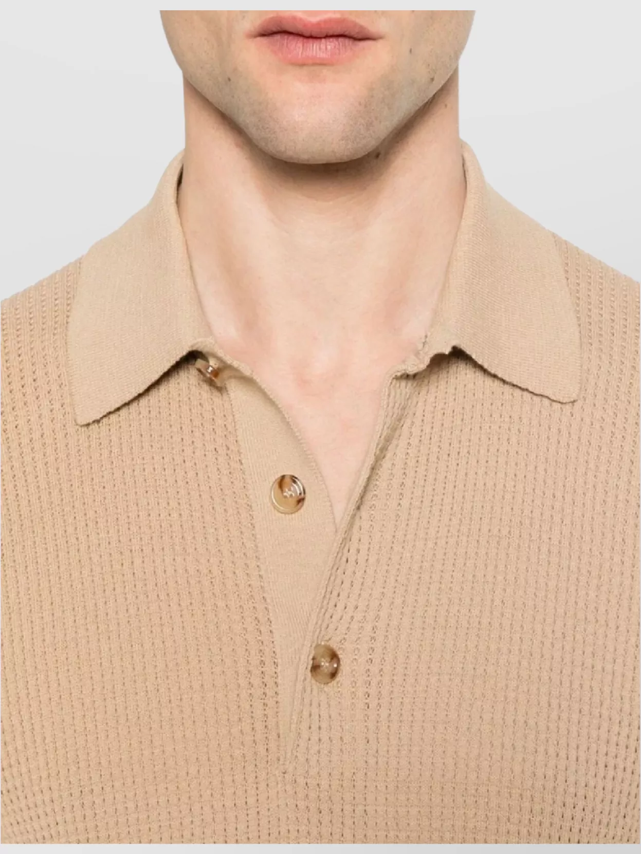 Lardini Men's Ribbed Texture Polo Shirt