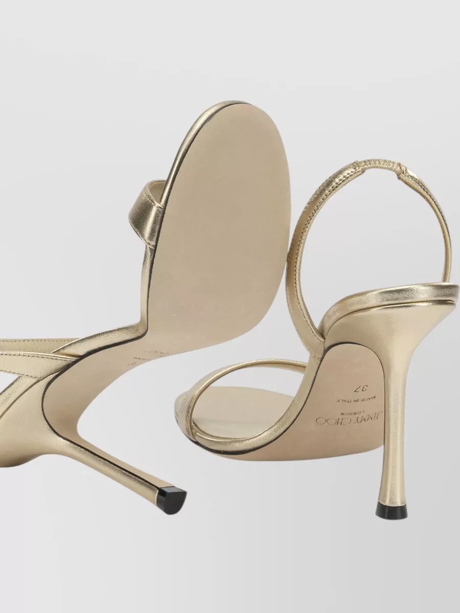 Jimmy Choo Jenn 100Mm Metallic Open Toe Stiletto Sandals