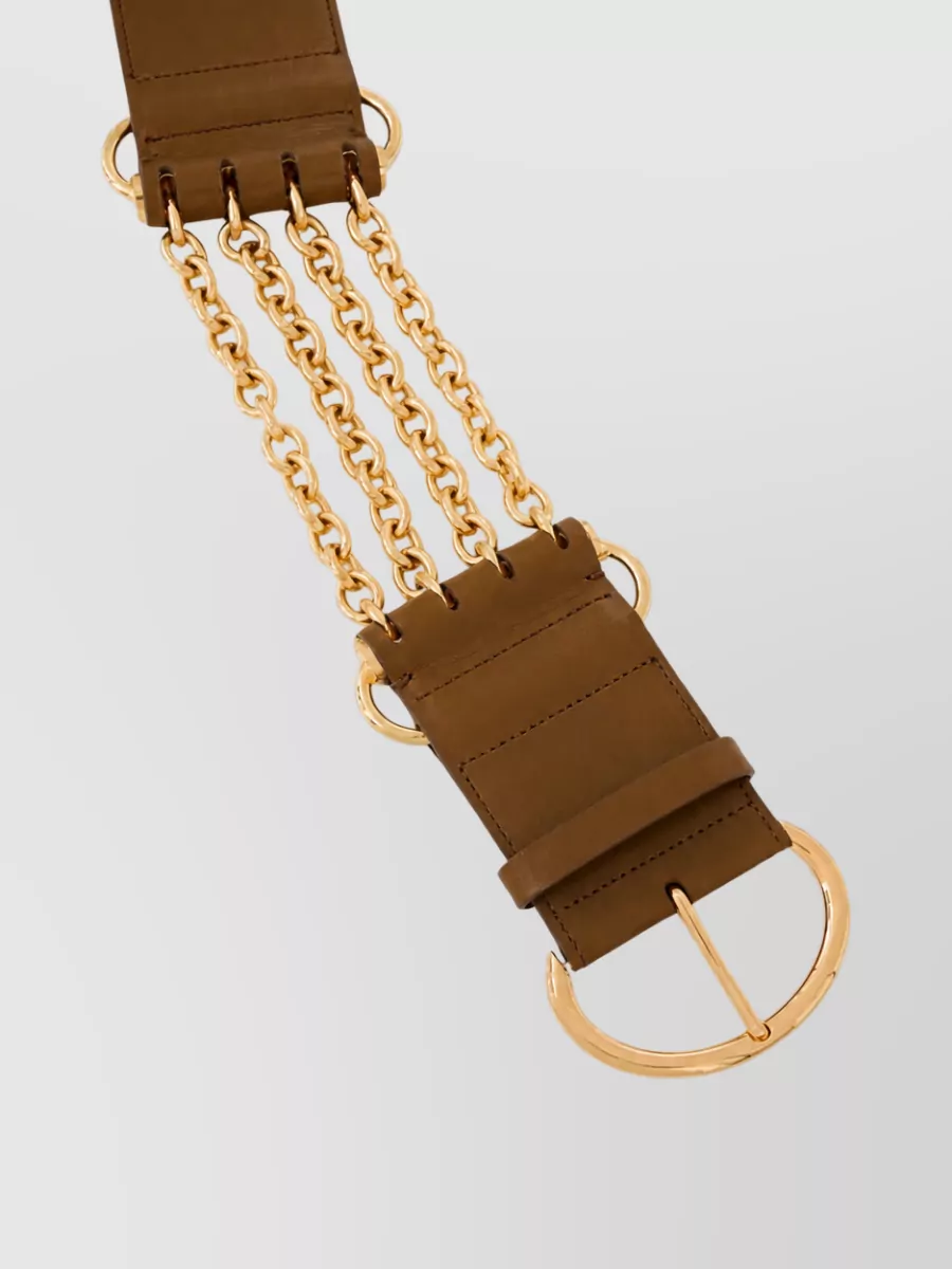 Chloé leather chain-detail belt
