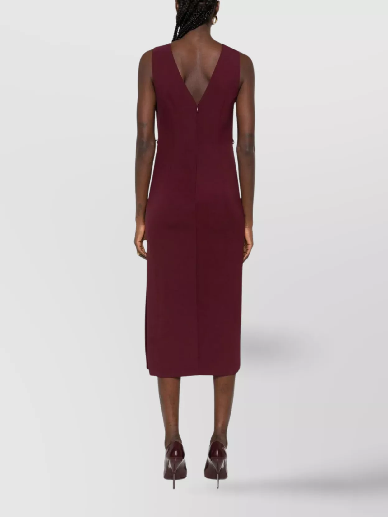 Twin-Set Midi Dress With Chain Detail And Sleeveless Design