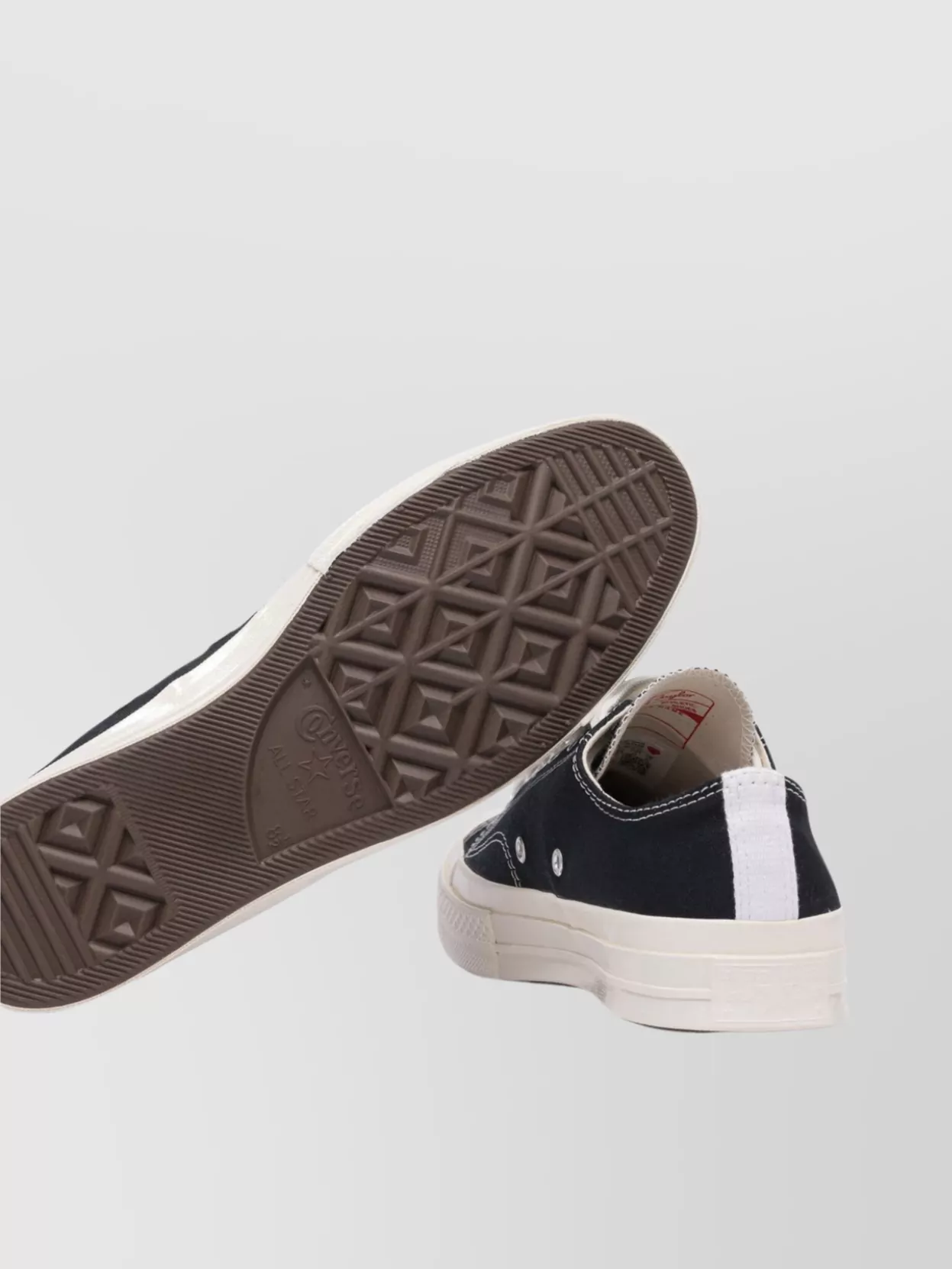 Comme Des Garçons Play Round Toe Canvas Sneakers With Contrast Stitching