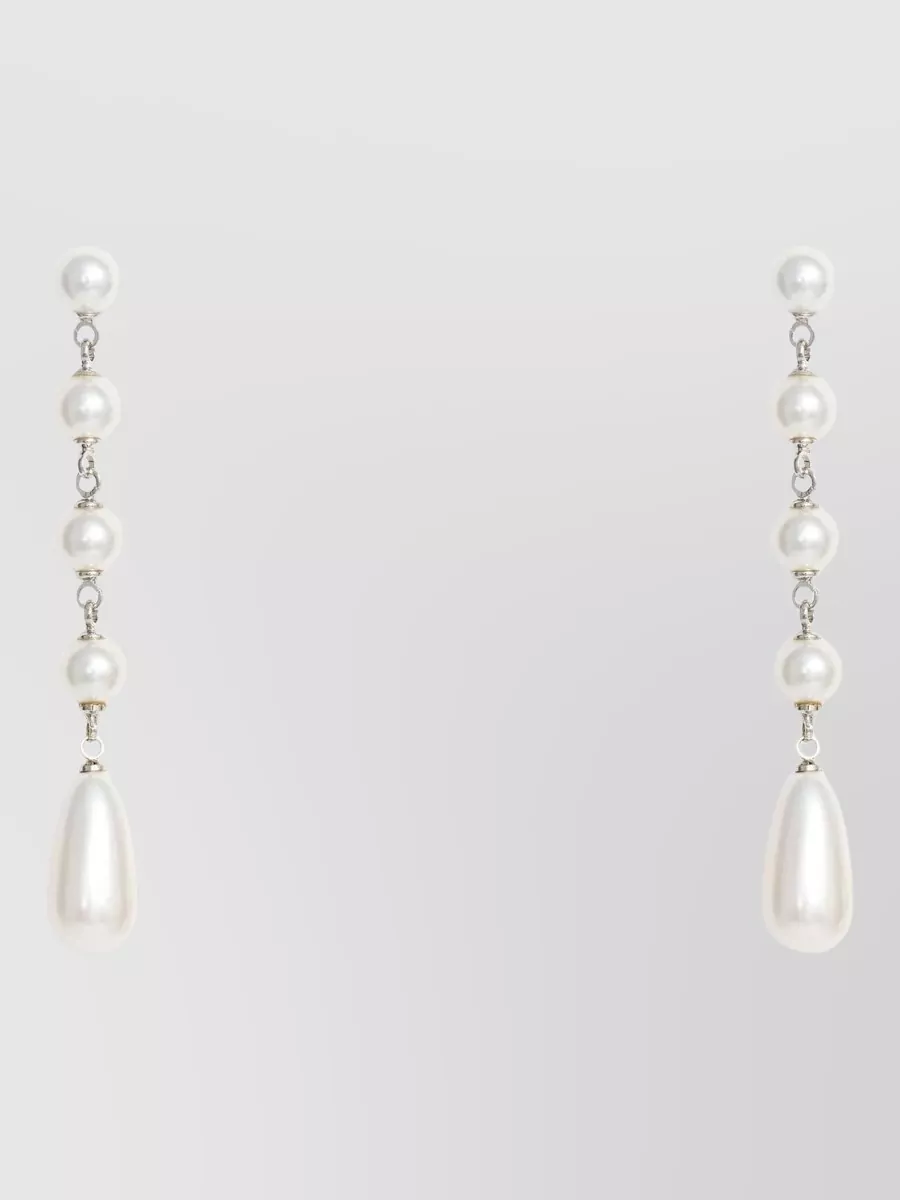 Self-Portrait pearl droplet earrings