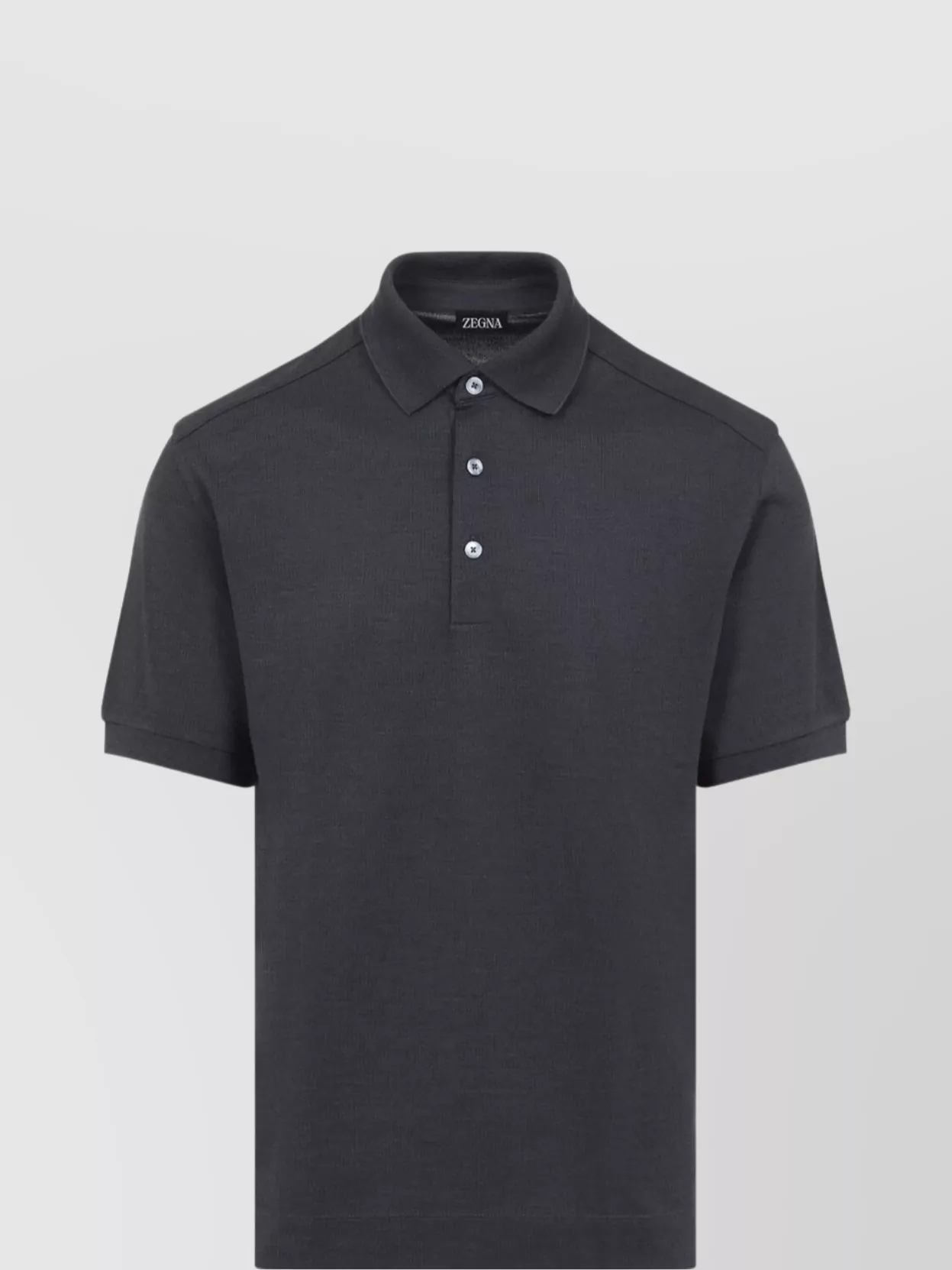 ZEGNA COTTON SILK POLO COLLAR SHORT SLEEVES