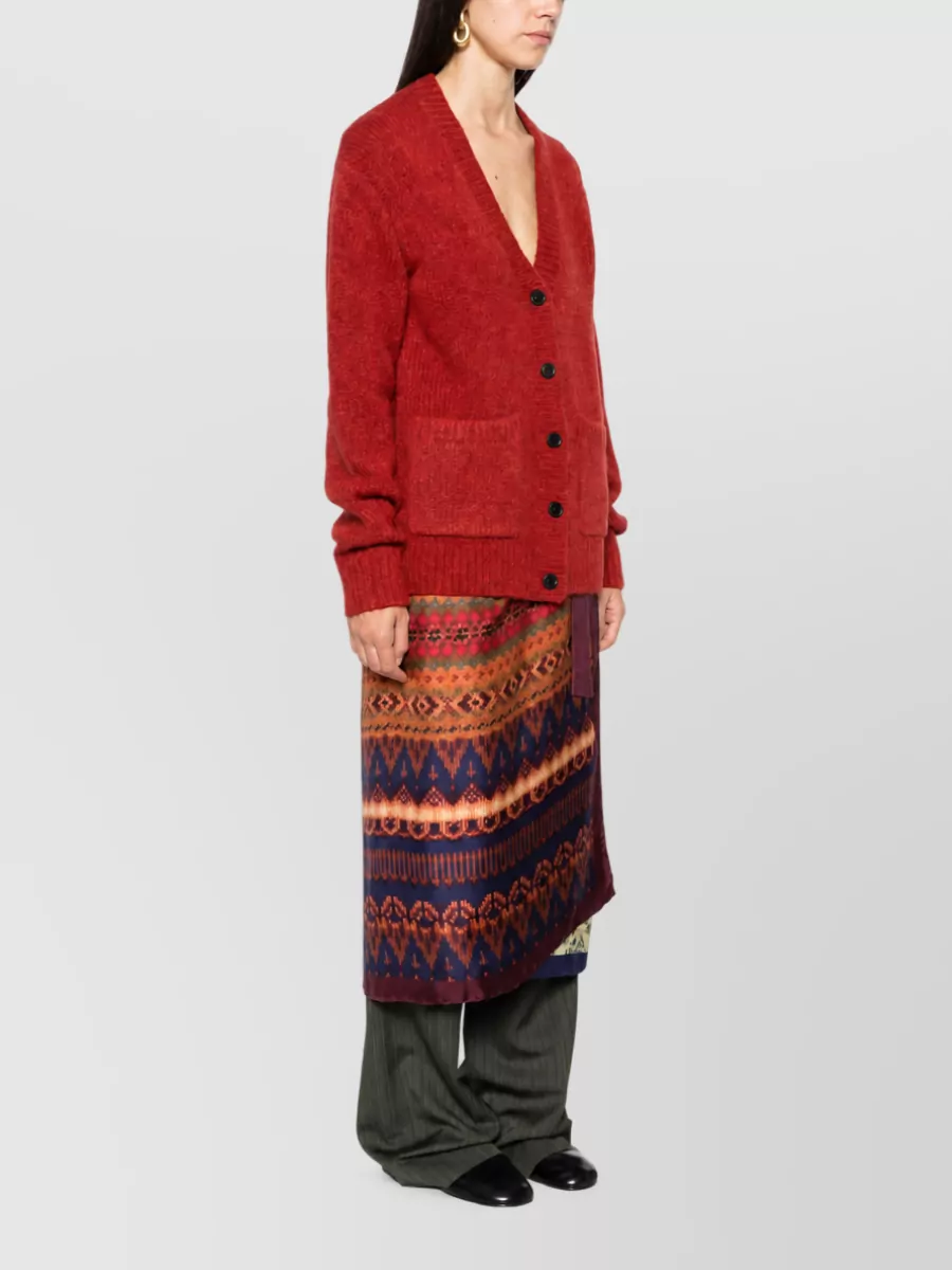 Dries Van Noten Alpaca-Blend Oversized V-Neck Cardigan