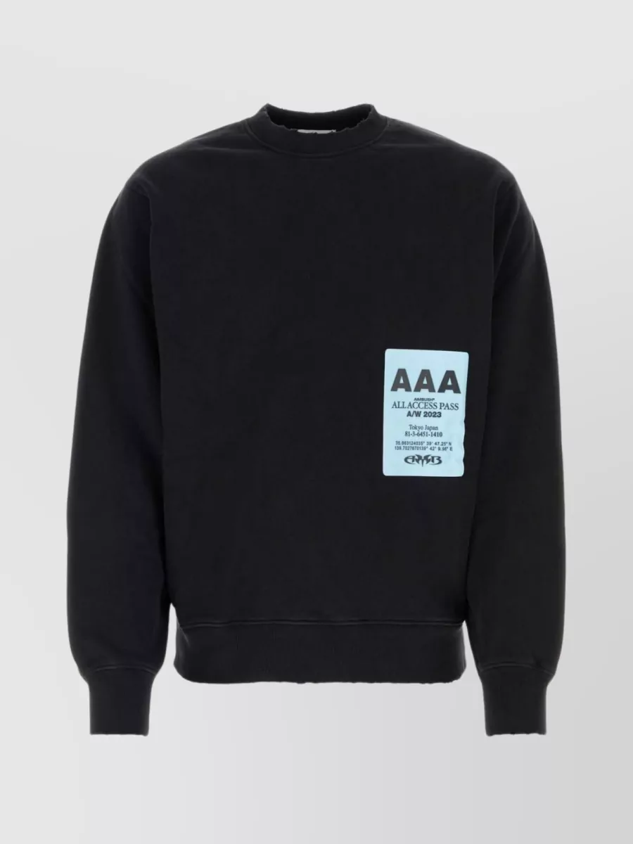 Shop Ambush Pass Ribbed Crewneck Knit With Streamlined Design In Black