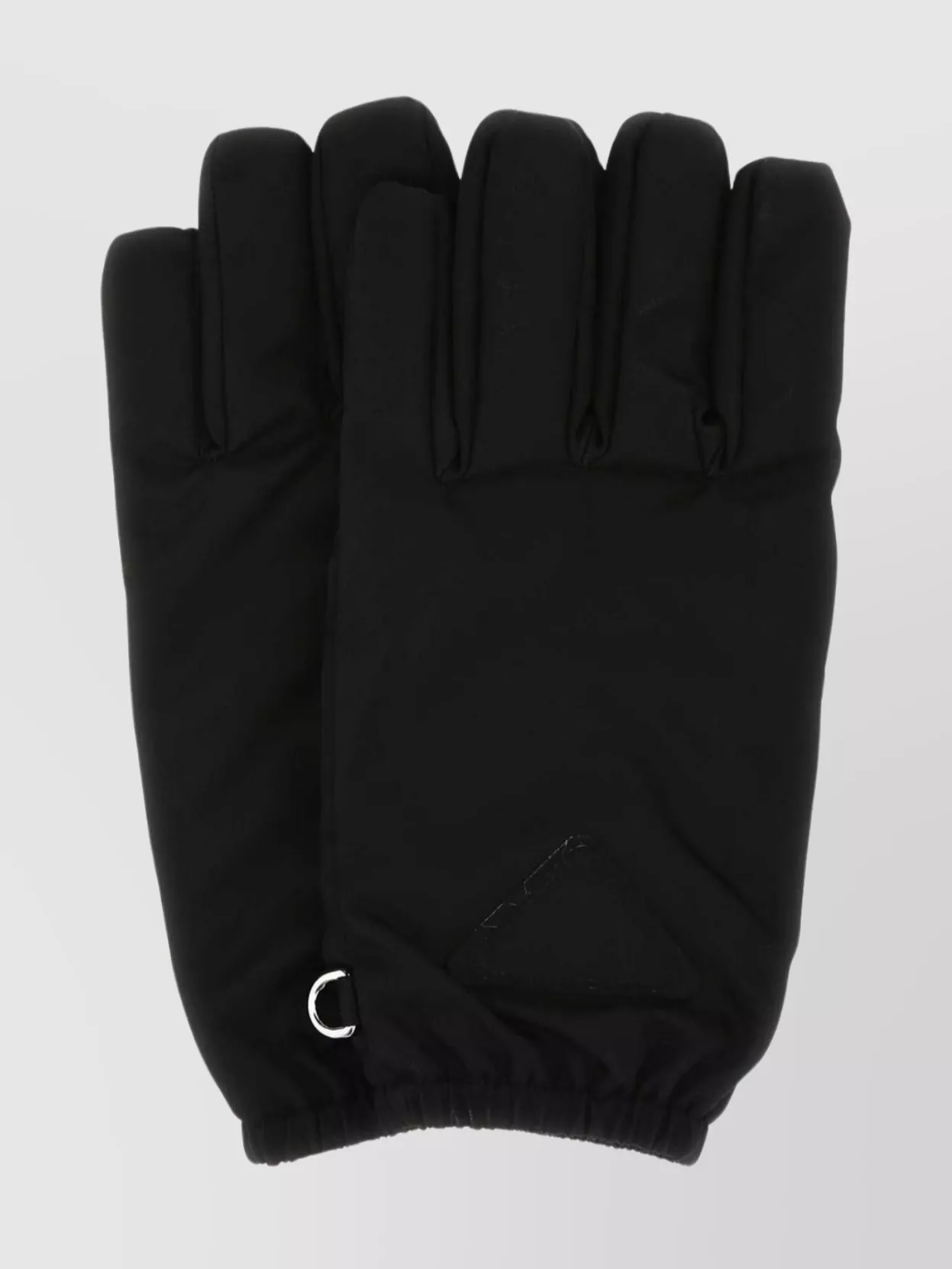 Shop Prada Elasticated Cuffs Nylon Cuffed Gloves In Black
