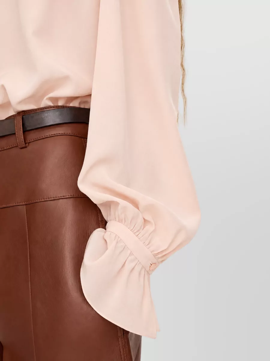 Chloé Silk Ruffled High-Neck Blouse