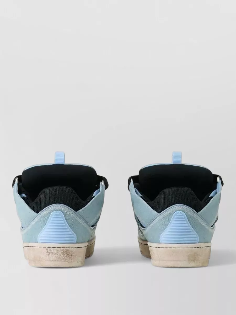 Lanvin Canvas And Calf Leather Low-Top Sneakers
