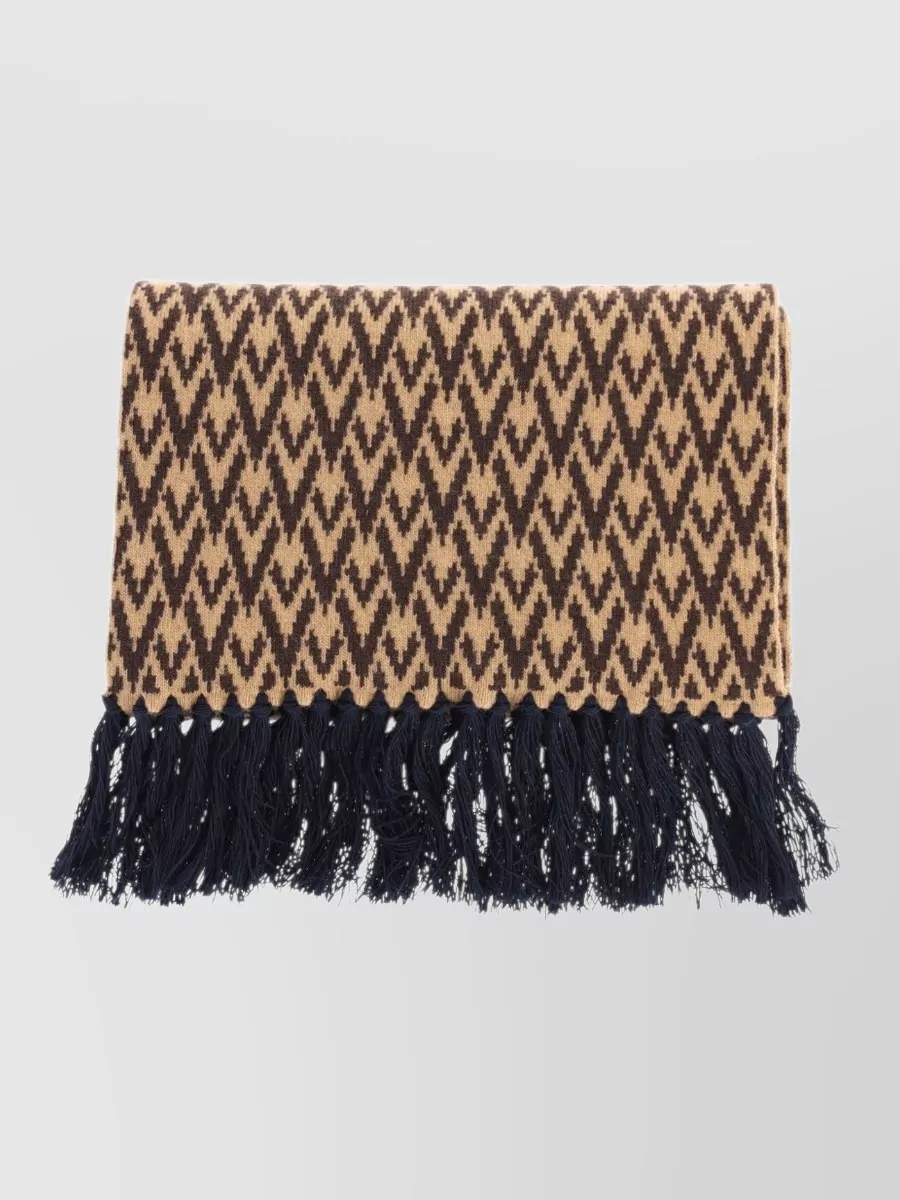 Valentino Patterned Wool Scarf